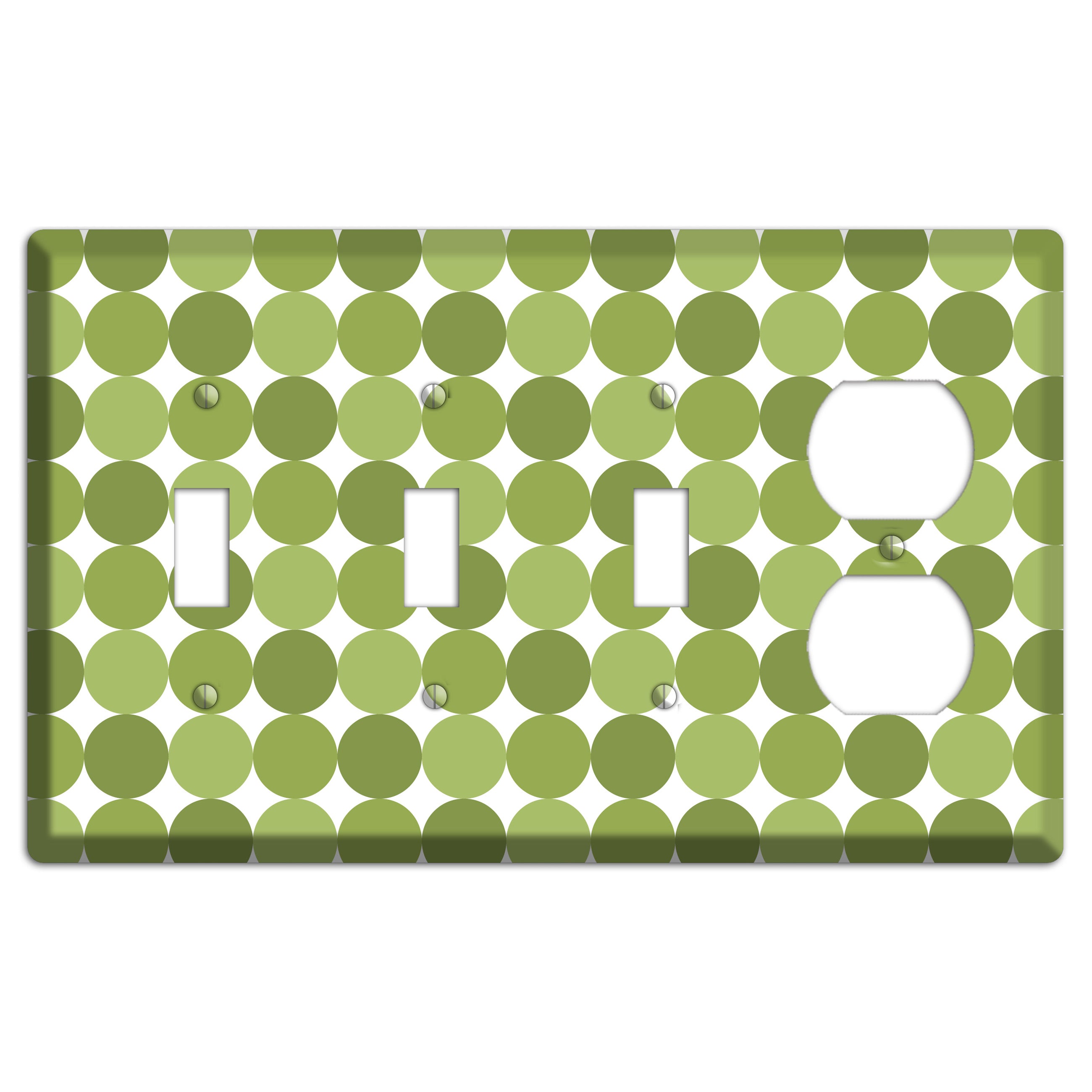 Multi Olive Tiled Dots 3 Toggle / Duplex Wallplate
