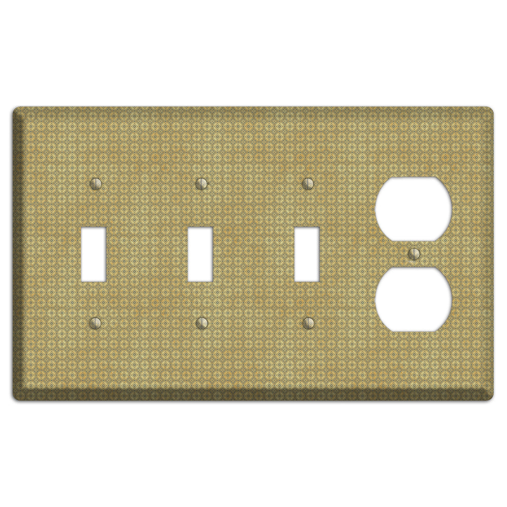 Multi Beige Arabesque 3 Toggle / Duplex Wallplate