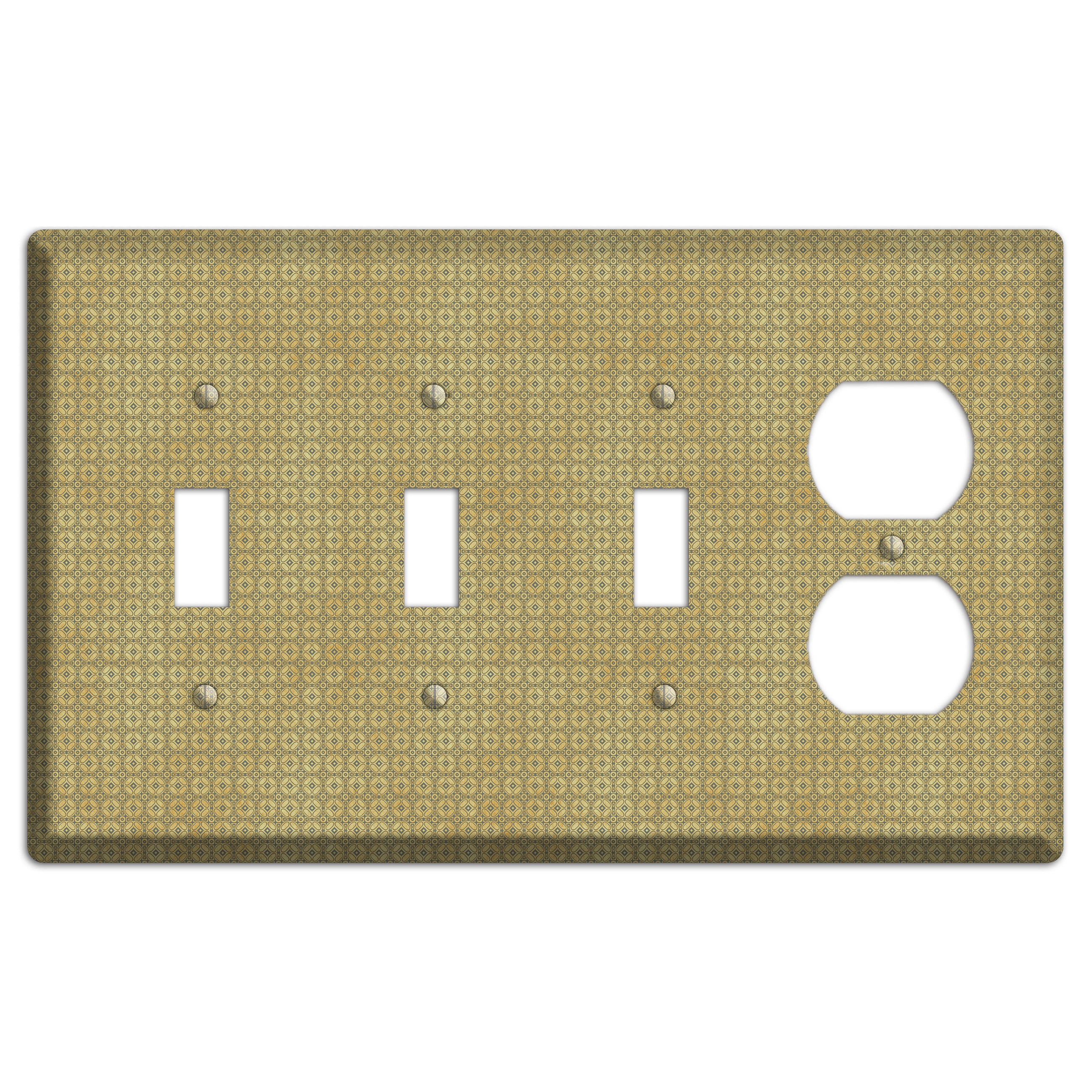 Multi Beige Arabesque 3 Toggle / Duplex Wallplate