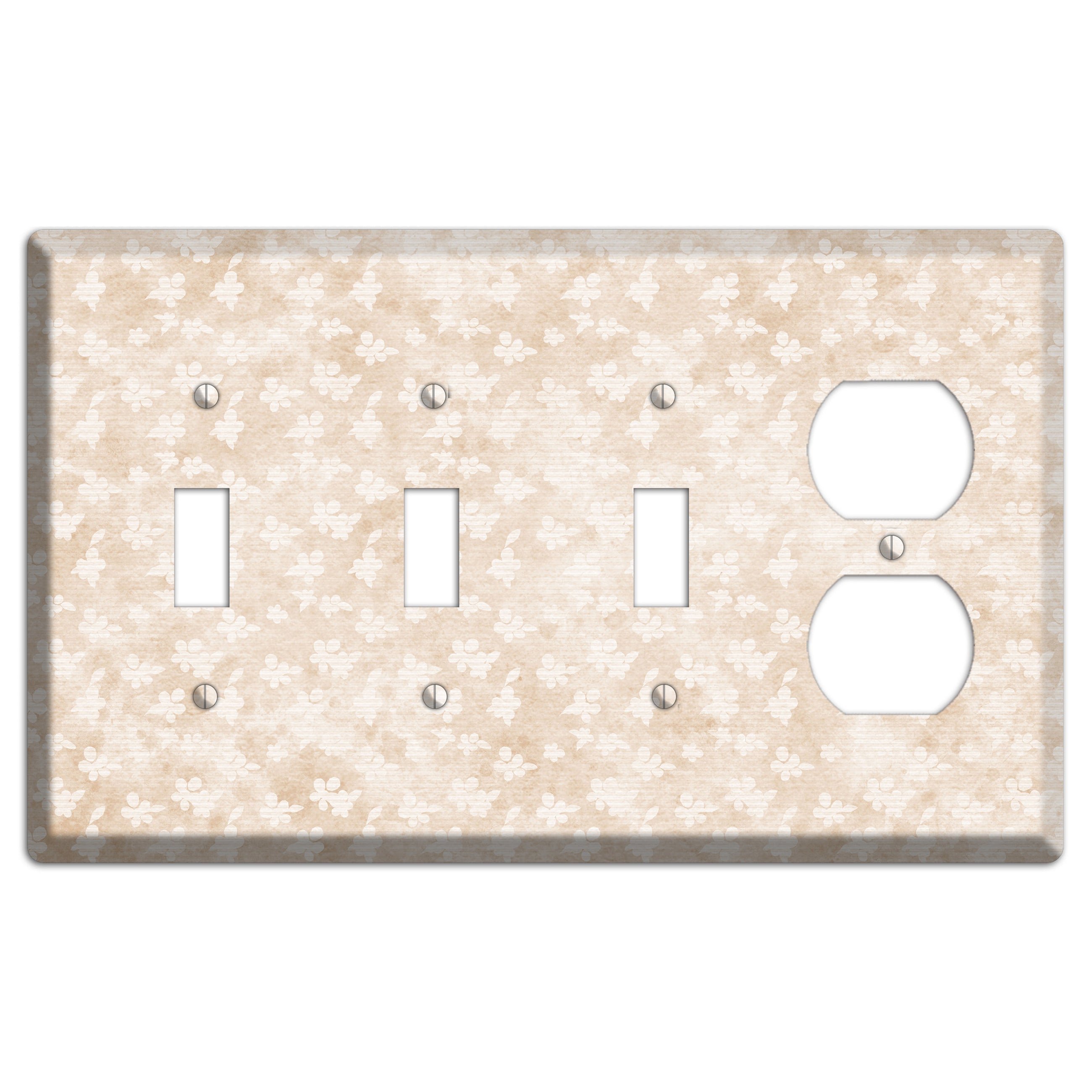 White Linen Neutral Texture 3 Toggle / Duplex Wallplate