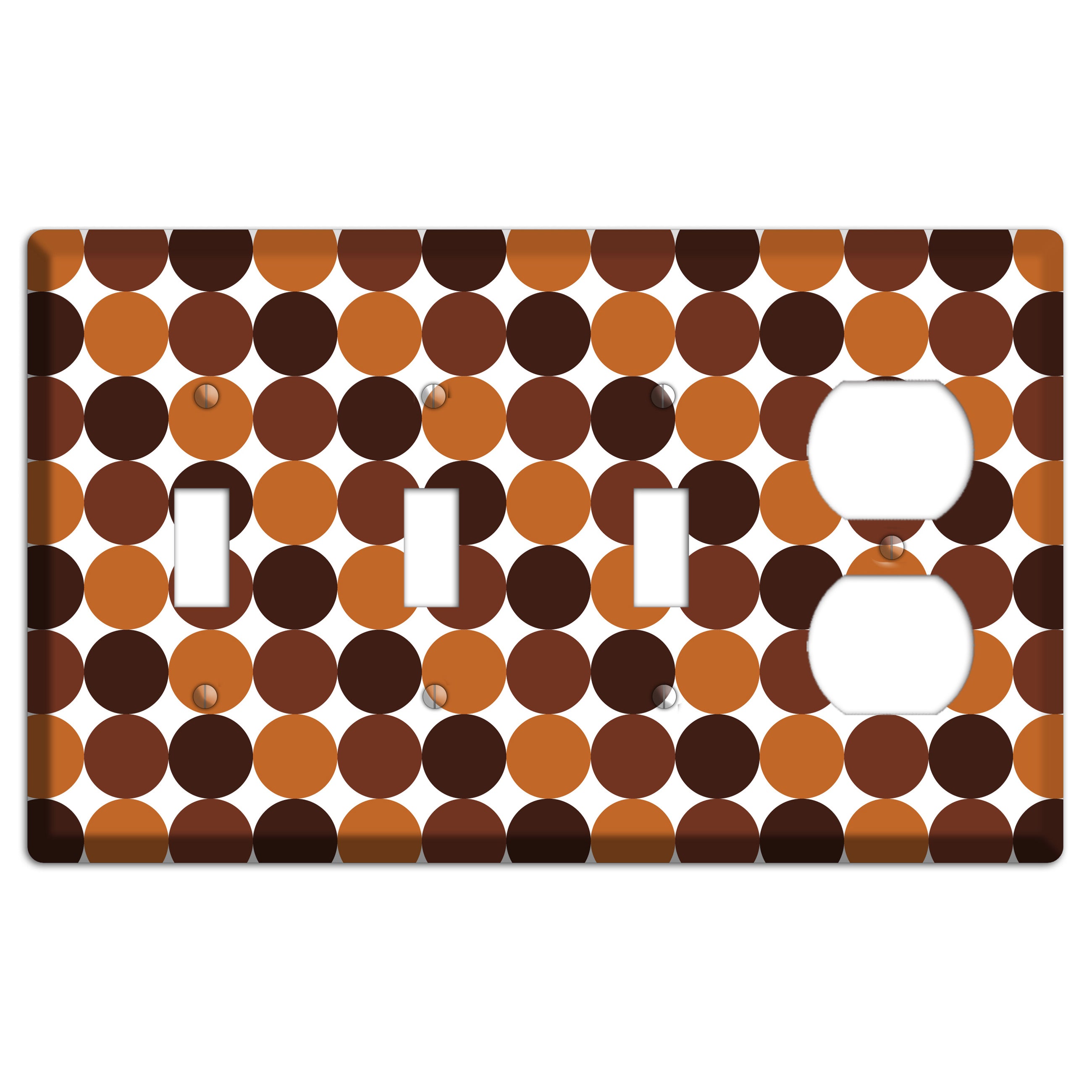 Multi Brown Tiled Dots 3 Toggle / Duplex Wallplate