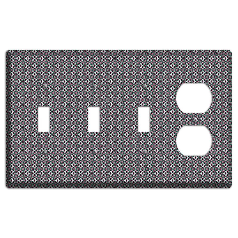 Green Red Grey Geometric 3 Toggle / Duplex Wallplate