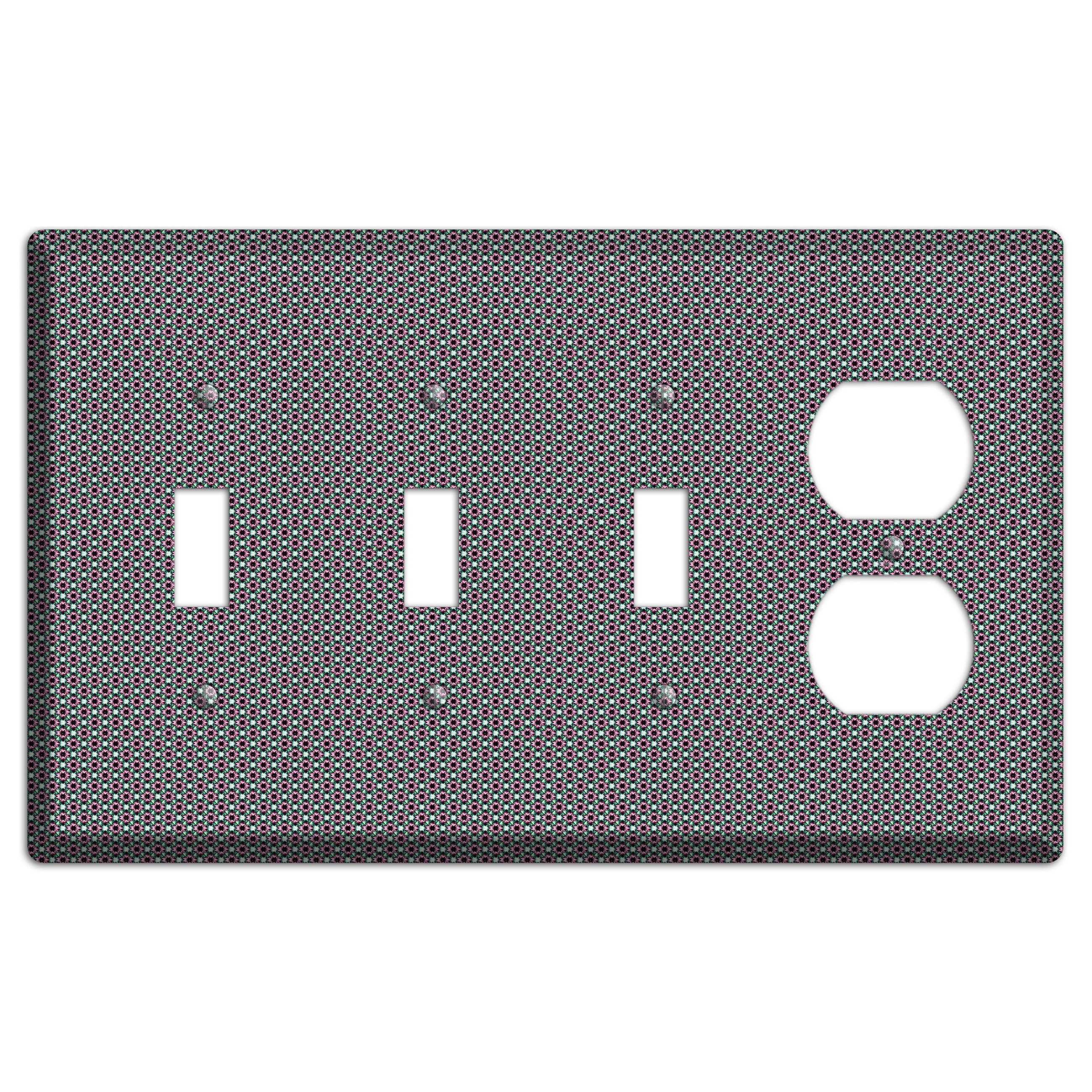 Green Red Grey Geometric 3 Toggle / Duplex Wallplate