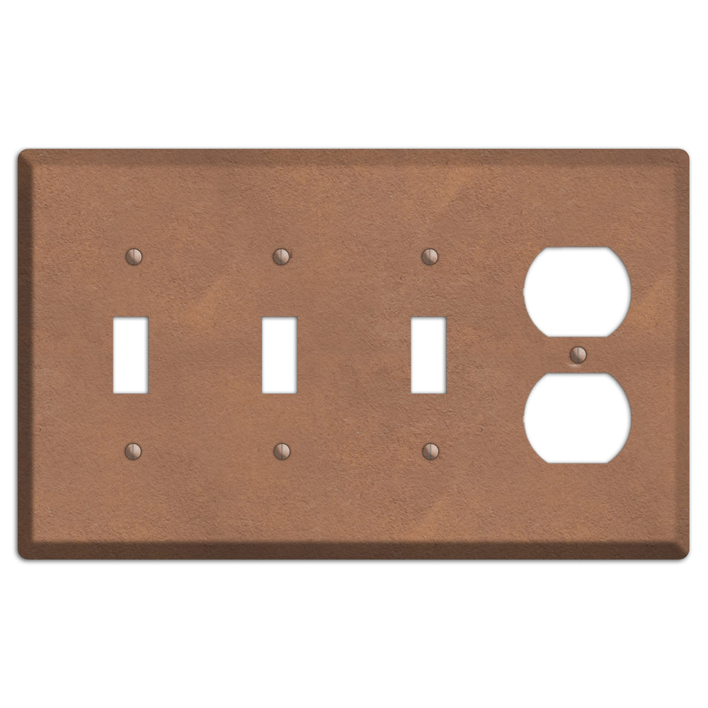 Stucoo Brown 3 Toggle / Duplex Wallplate