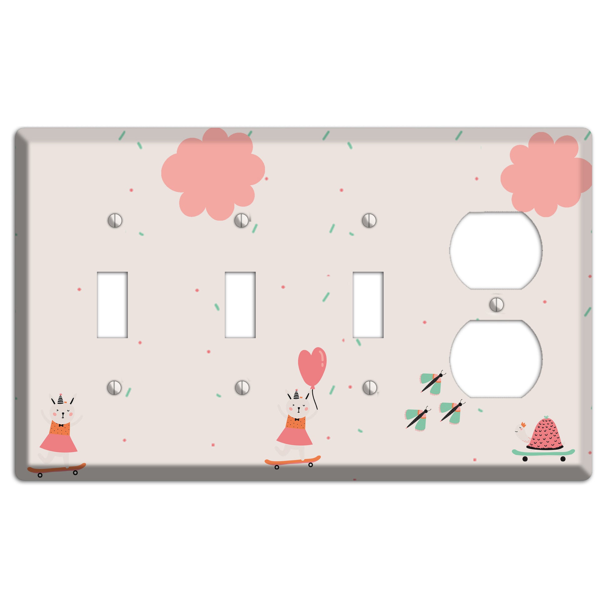 Skateboard Kitty 3 Toggle / Duplex Wallplate