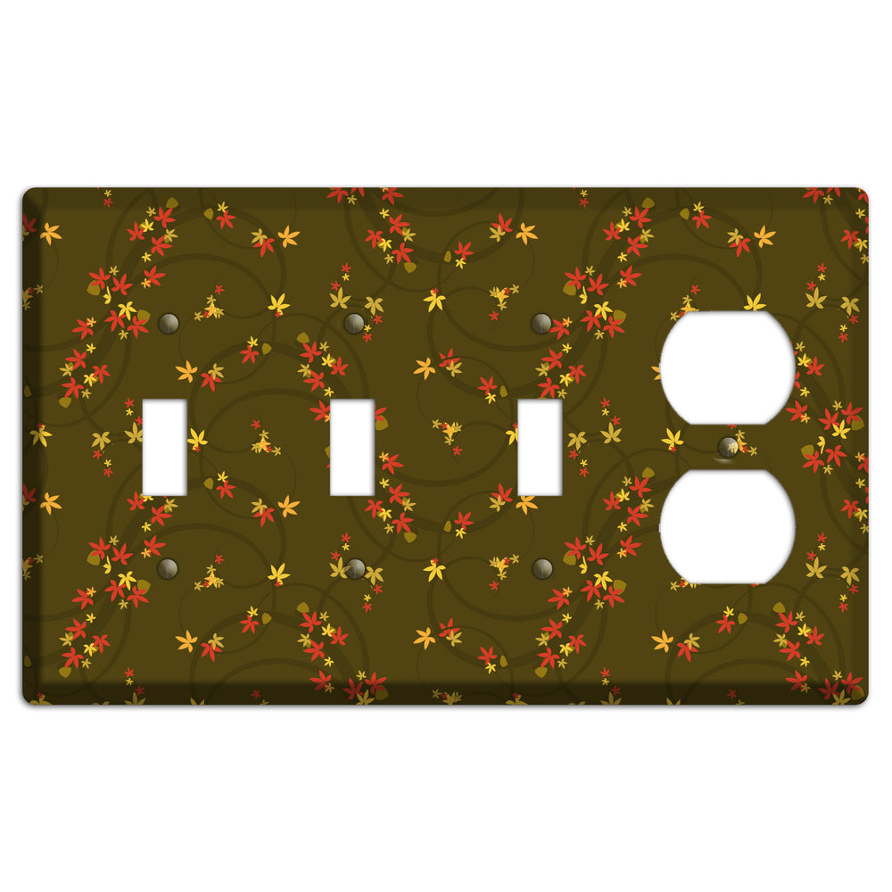 Brown Fall Flowers 3 Toggle / Duplex Wallplate