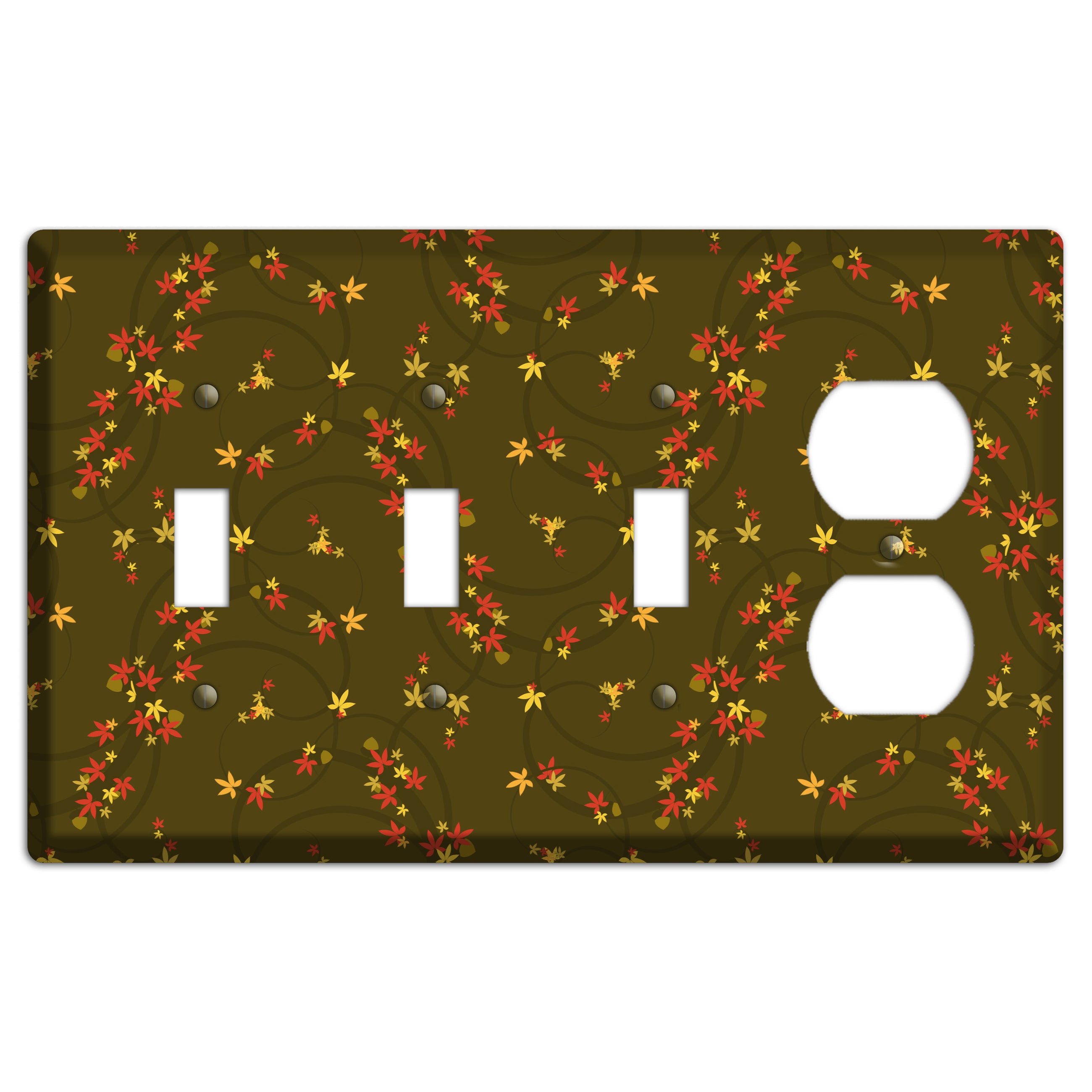 Brown Fall Flowers 3 Toggle / Duplex Wallplate