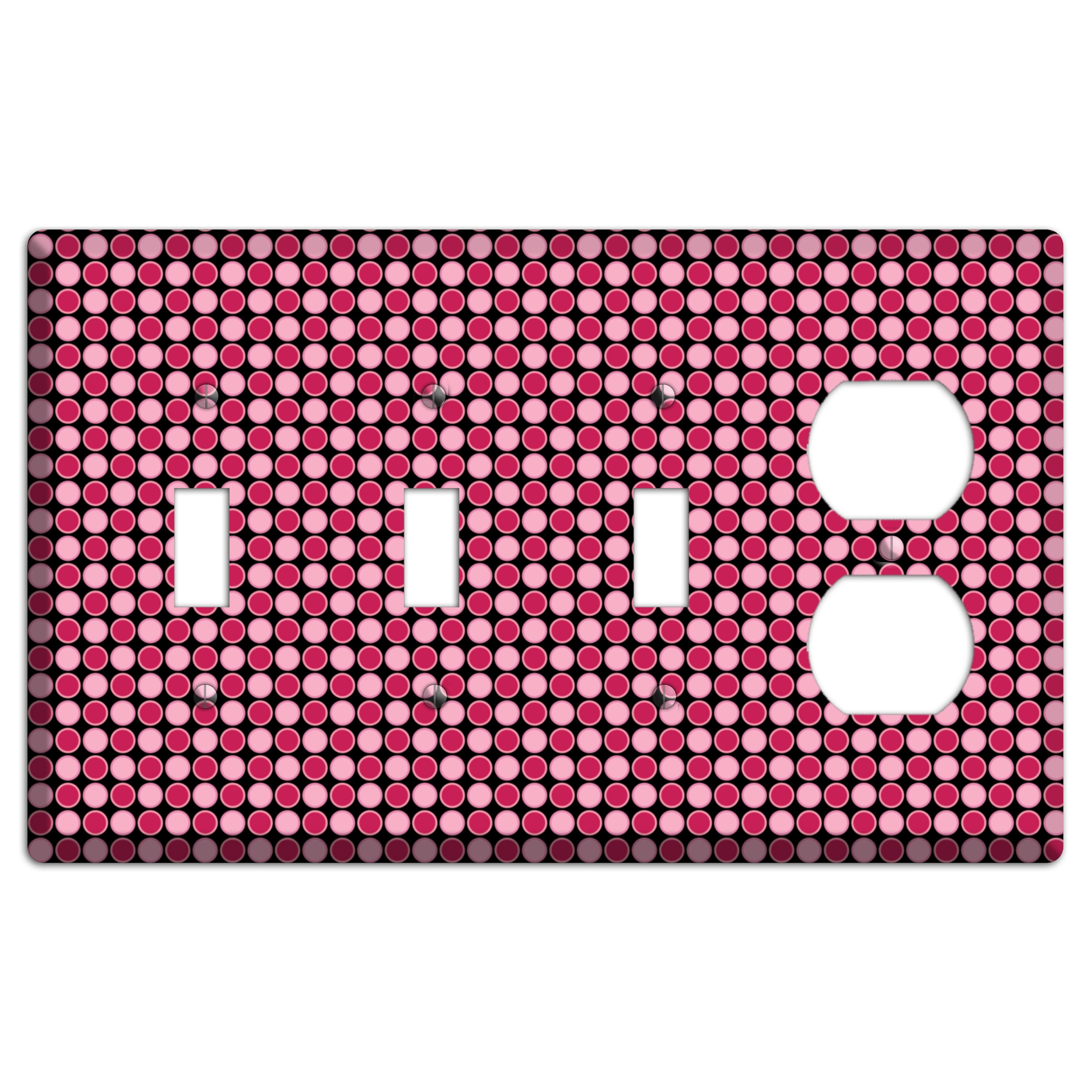 Fuschia and Pink Tiled Dots 3 Toggle / Duplex Wallplate