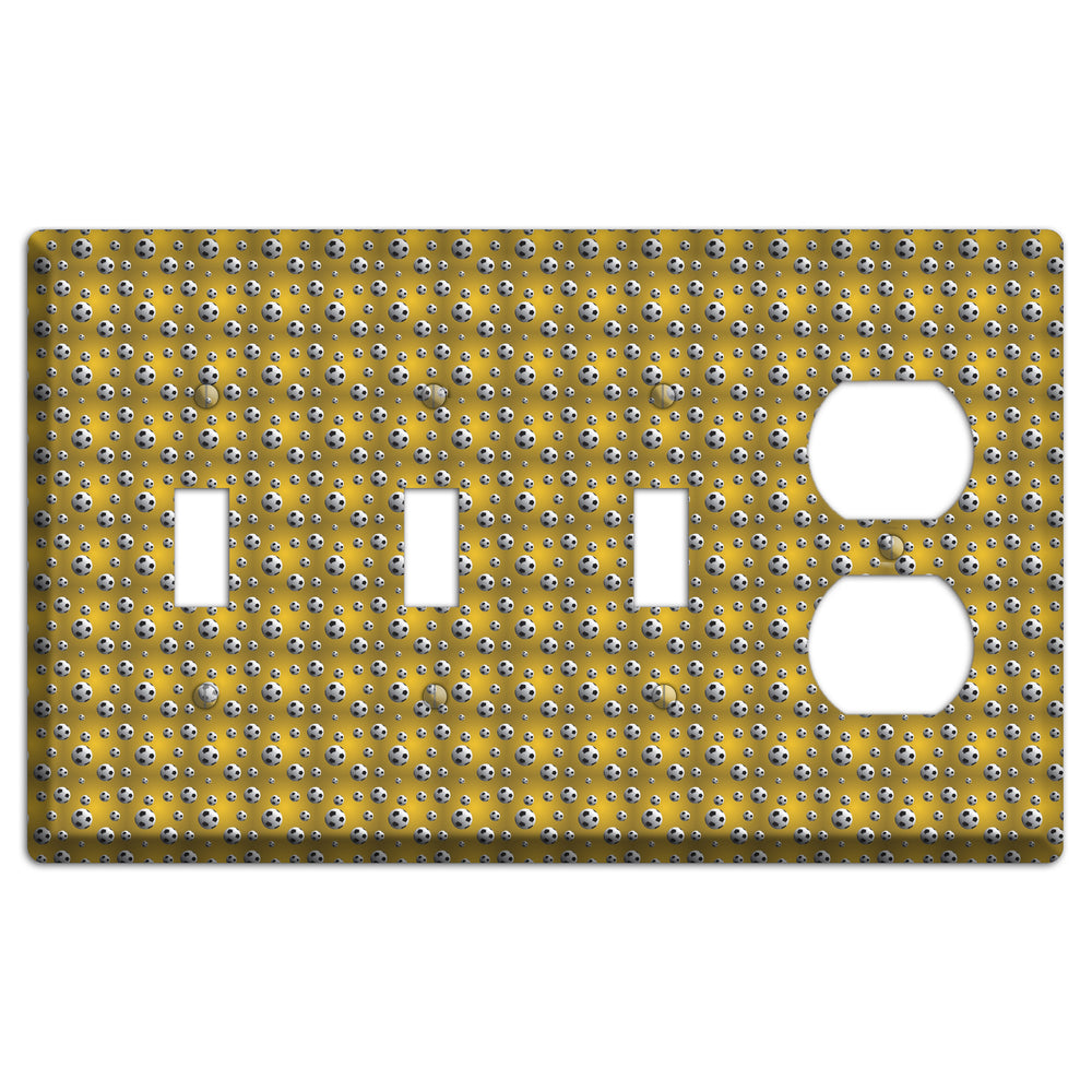 Yellow with Soccer Balls 3 Toggle / Duplex Wallplate