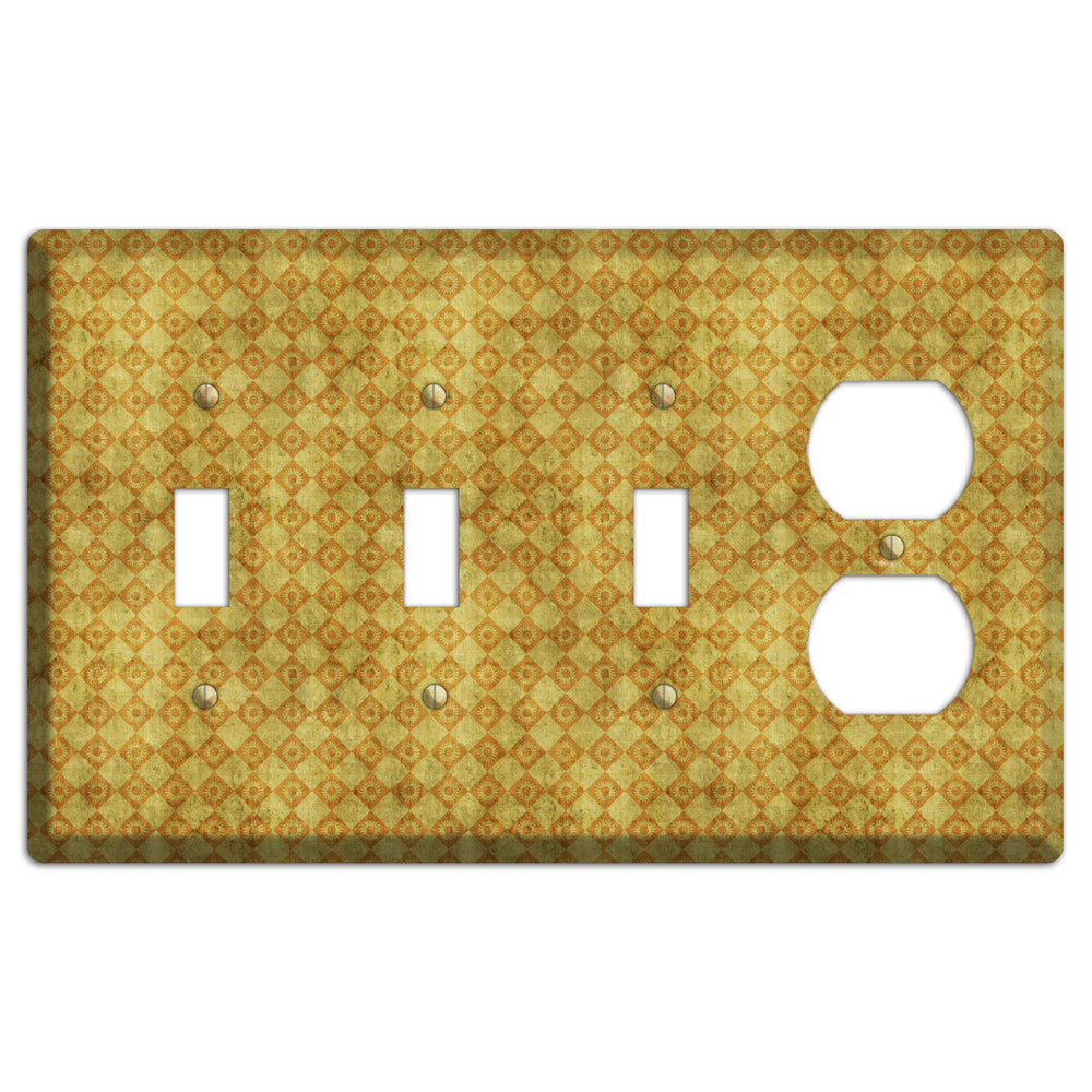 Mustard Diamond Circles 3 Toggle / Duplex Wallplate