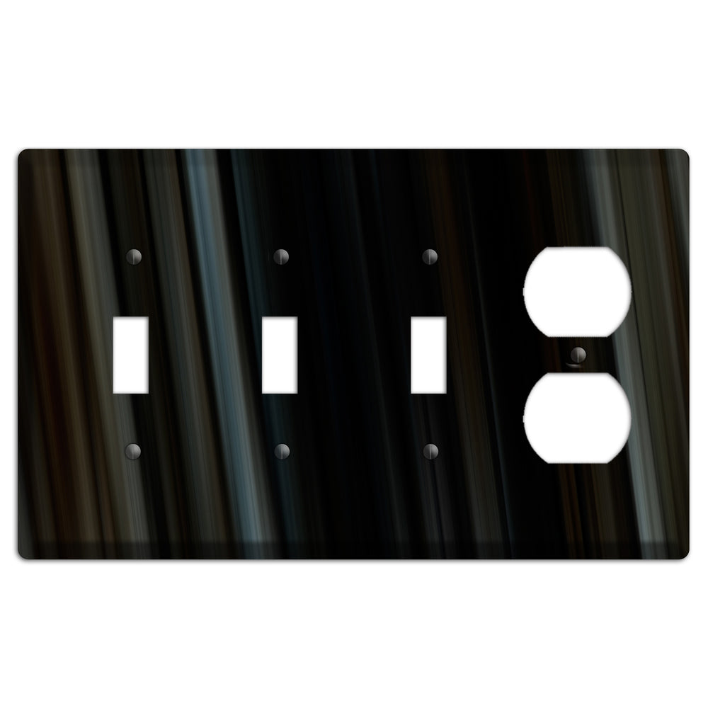 Black Ray of Light 3 Toggle / Duplex Wallplate