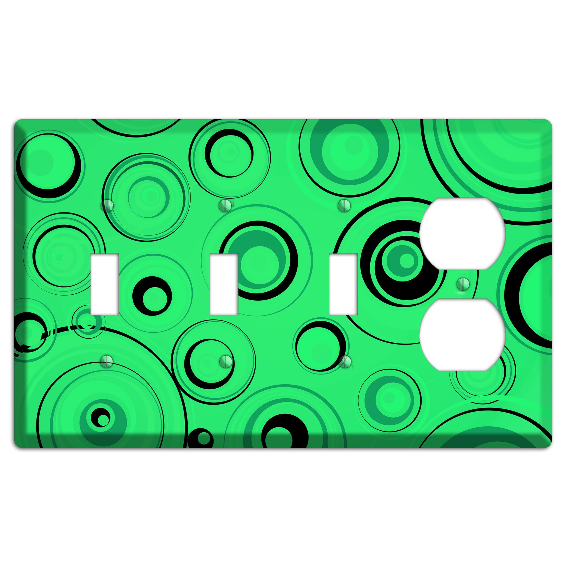 Bright Green Circles 3 Toggle / Duplex Wallplate