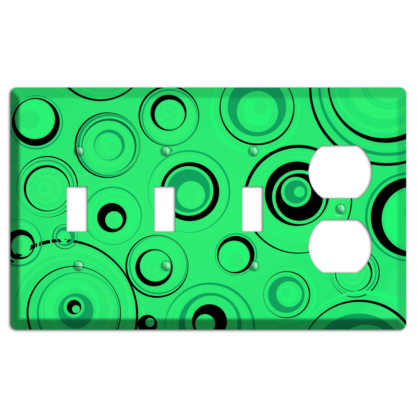 Bright Green Circles 3 Toggle / Duplex Wallplate