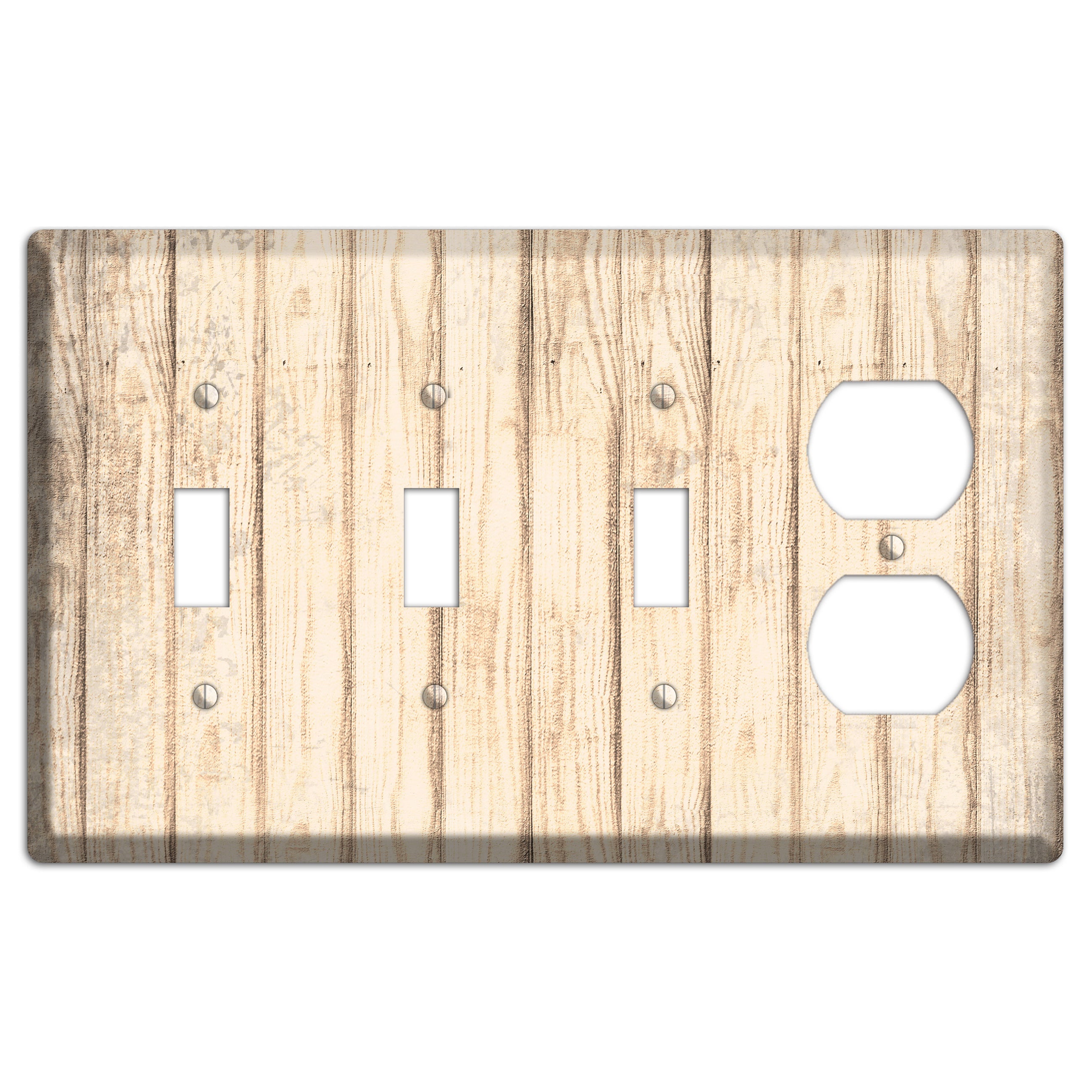 Sidecar Weathered Wood 3 Toggle / Duplex Wallplate