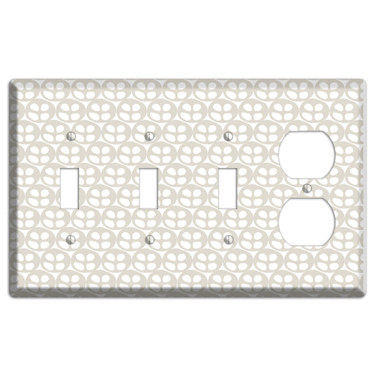 Simple Scandanavian Style AA 3 Toggle / Duplex Wallplate