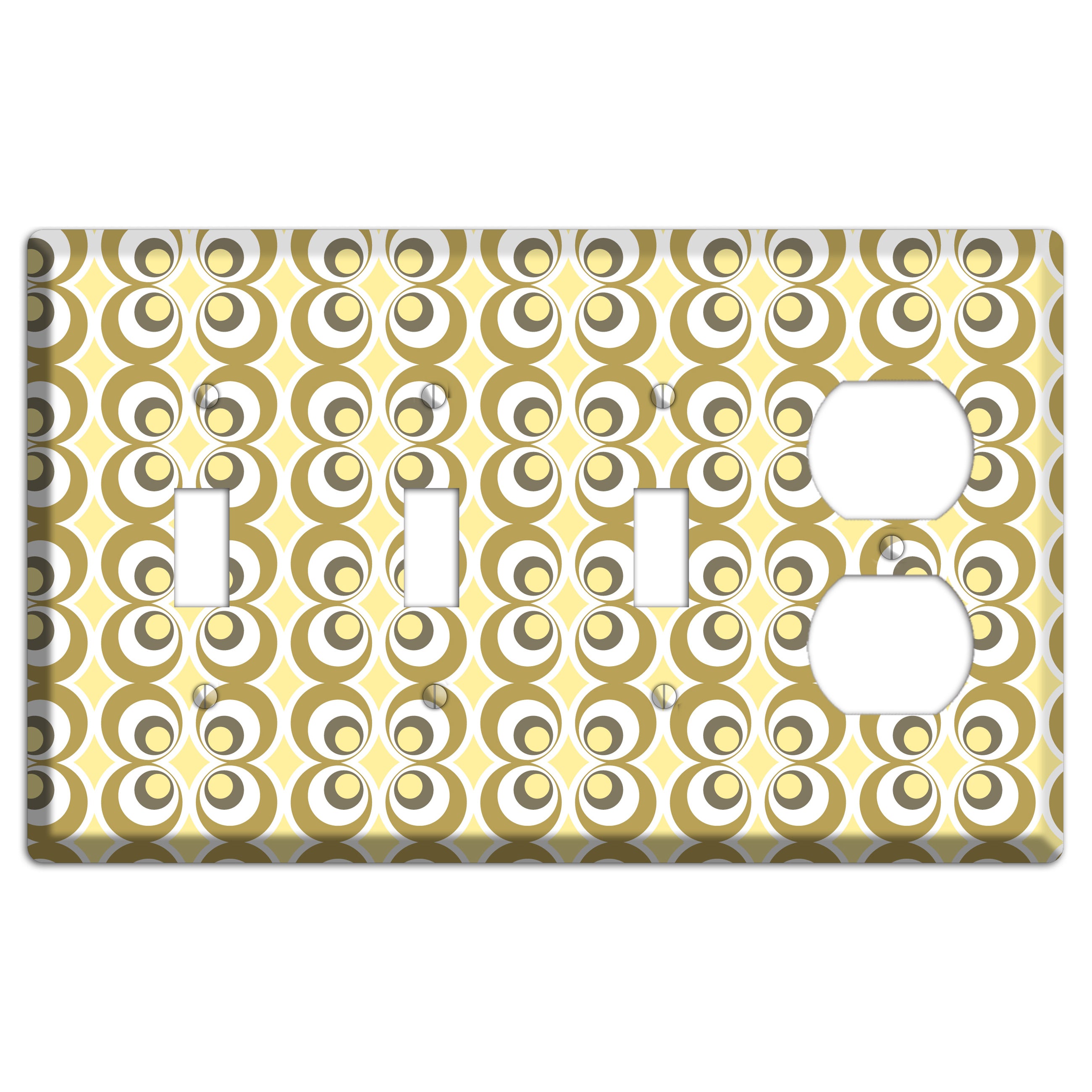 Multi Olive Offset Bullseye 3 Toggle / Duplex Wallplate