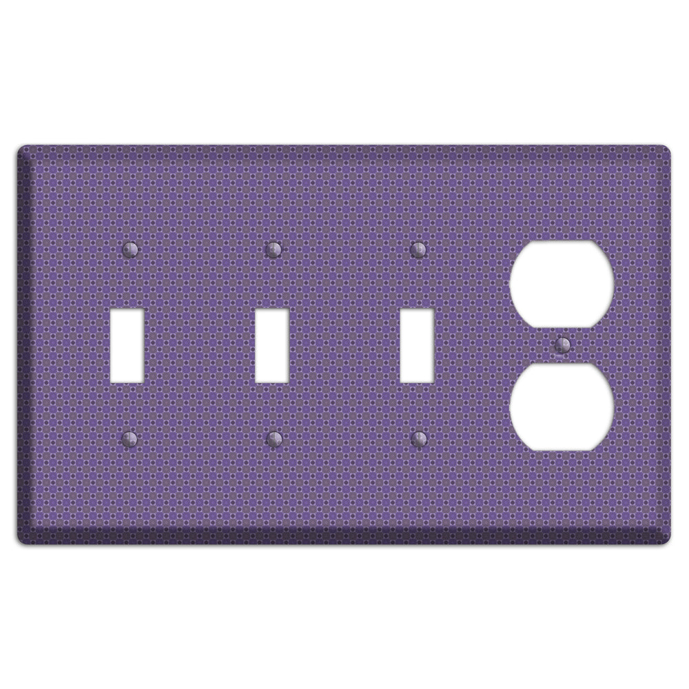 Multi Purple Tiled 3 Toggle / Duplex Wallplate