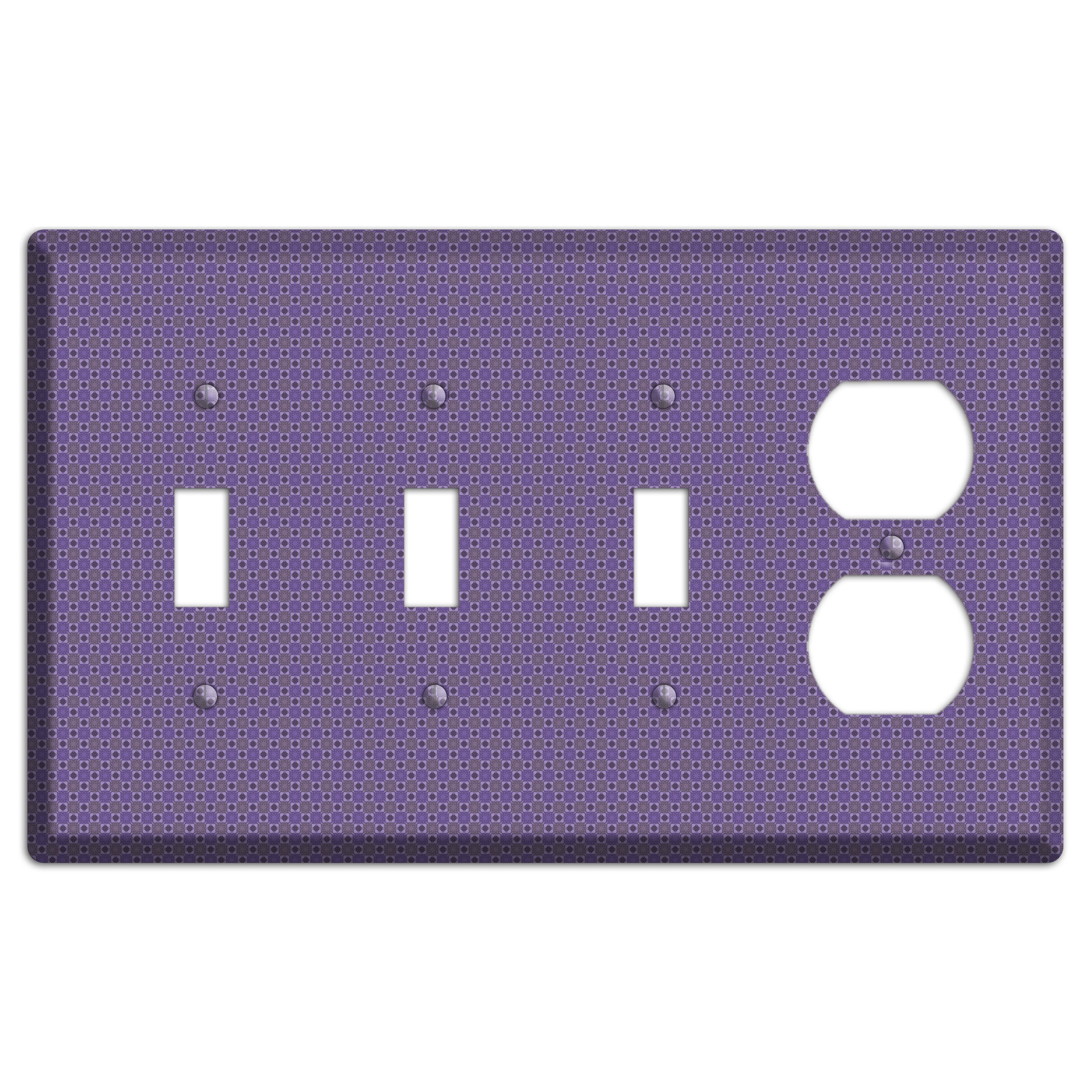 Multi Purple Tiled 3 Toggle / Duplex Wallplate