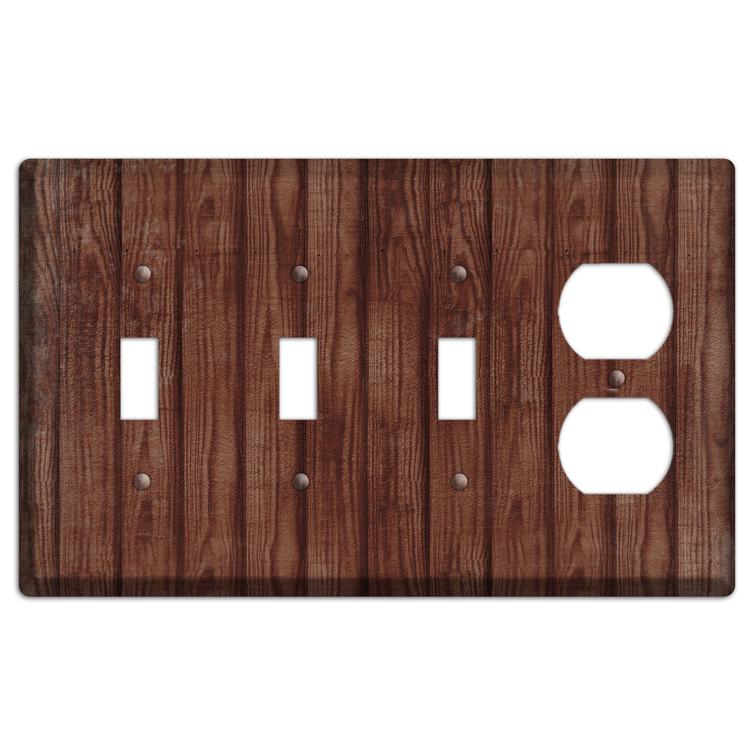 Saddle Weathered Wood 3 Toggle / Duplex Wallplate