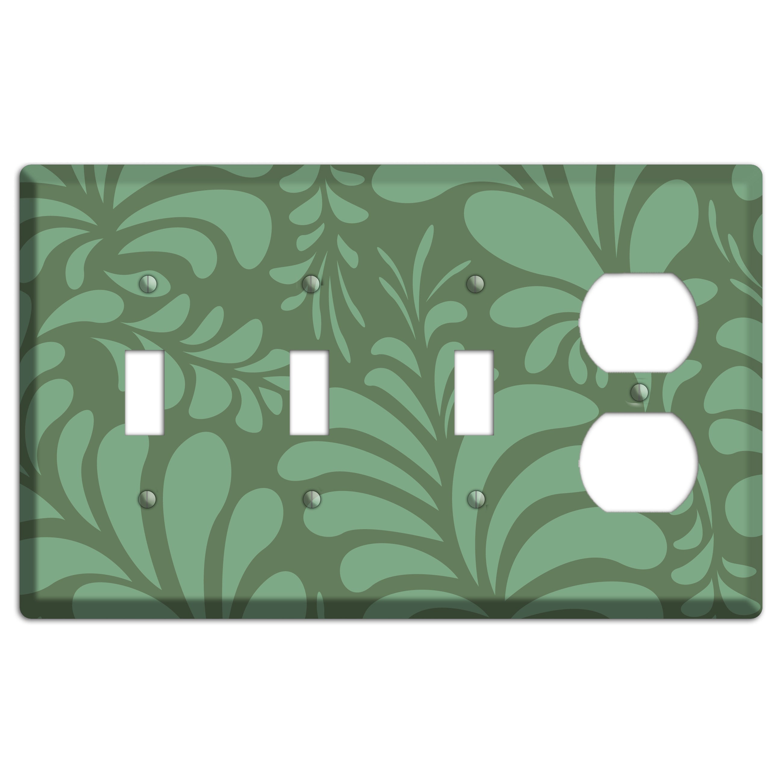Green Herati 3 Toggle / Duplex Wallplate