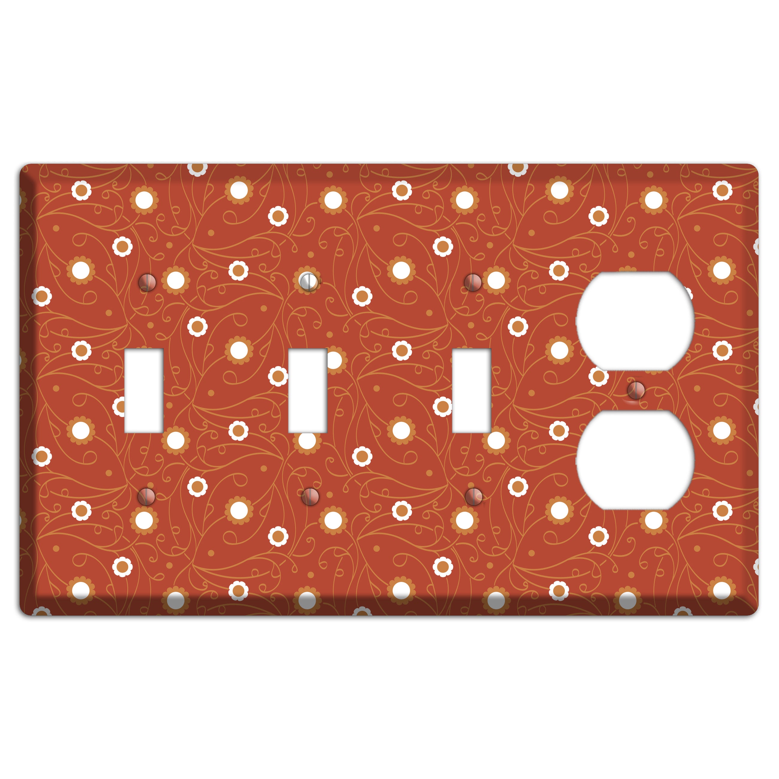 Red Vine Floral 3 Toggle / Duplex Wallplate