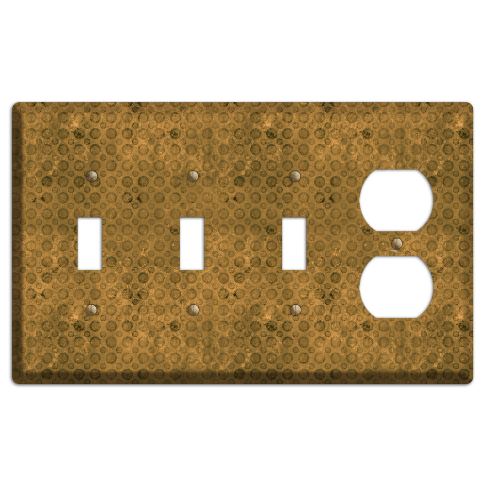 Mustard Circles 3 Toggle / Duplex Wallplate