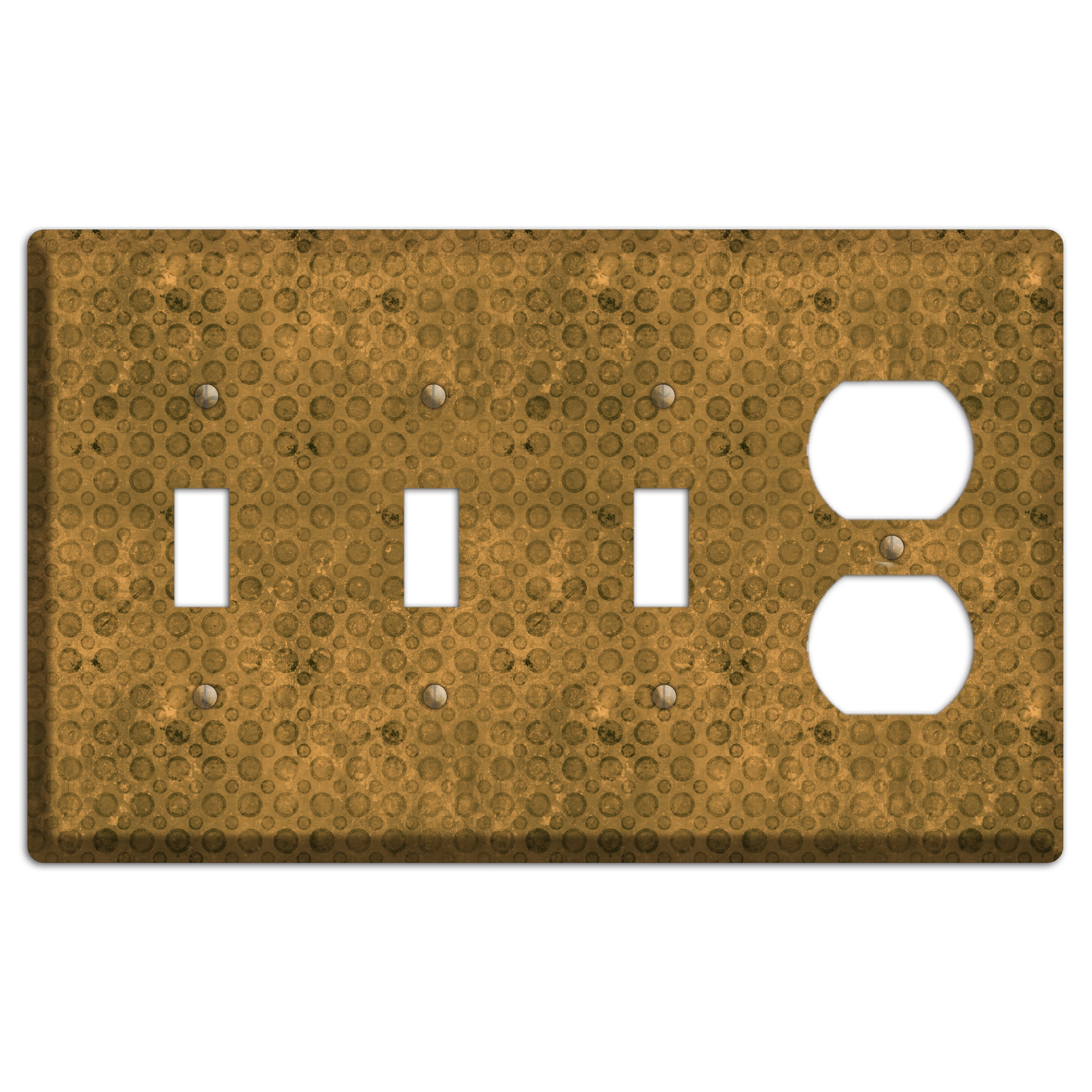 Mustard Circles 3 Toggle / Duplex Wallplate