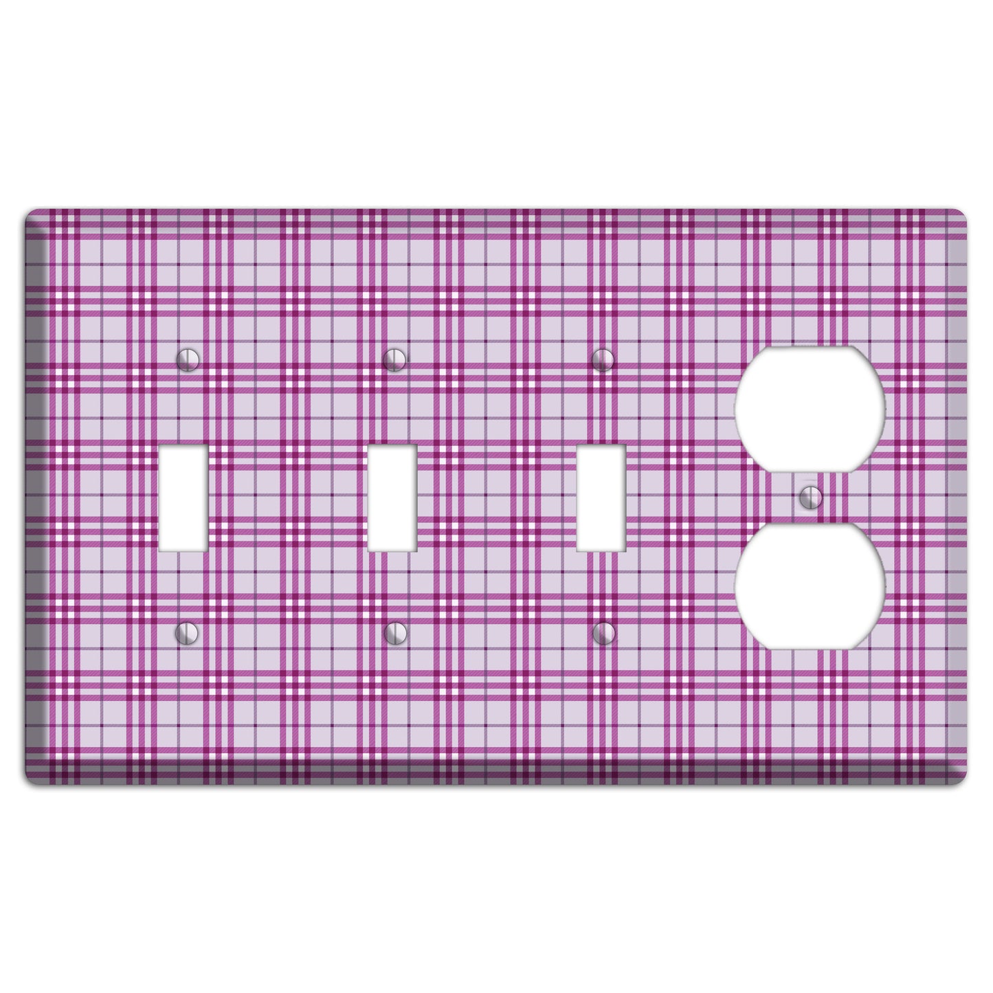 Purple Plaid 3 Toggle / Duplex Wallplate