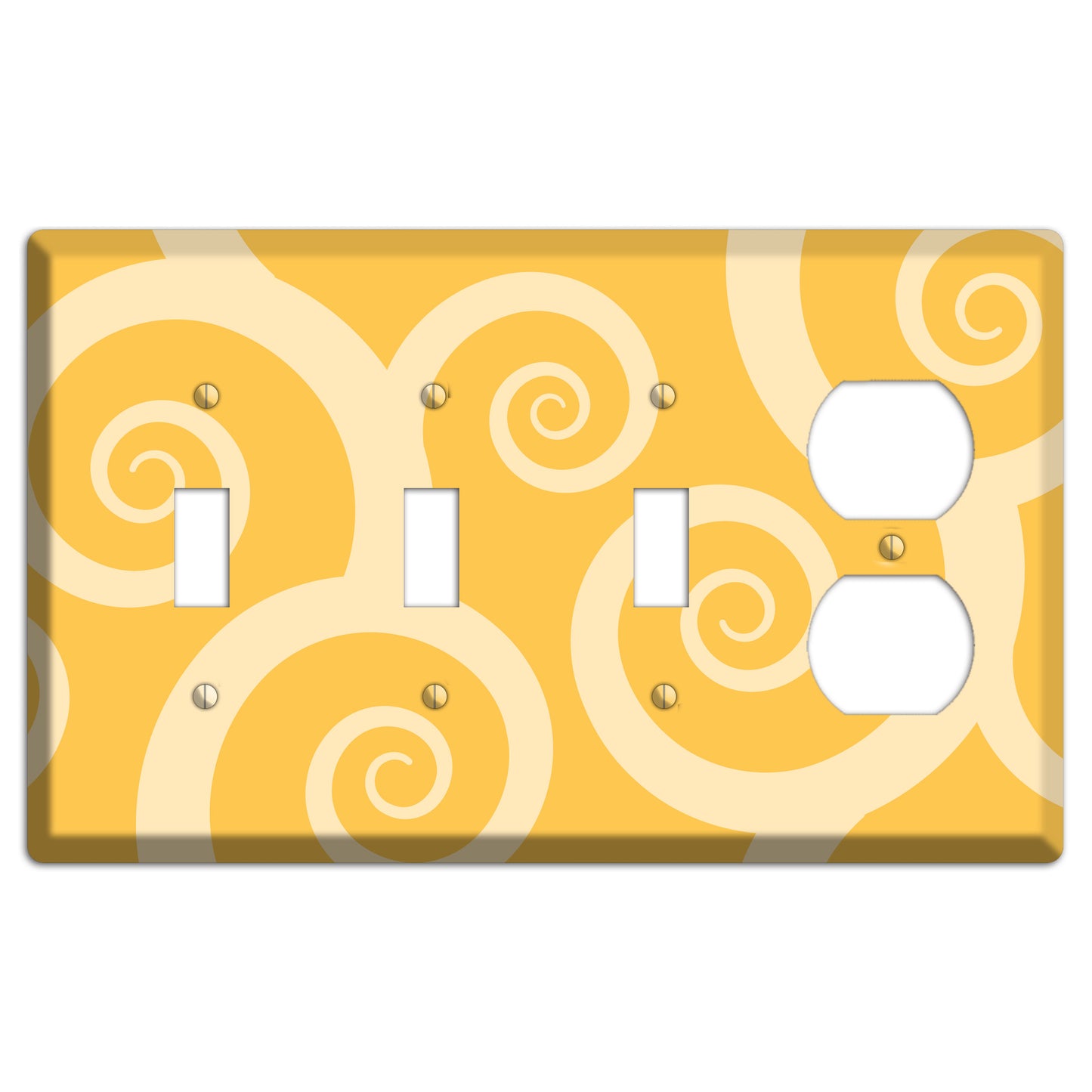 Yellow Tones Large Swirl 3 Toggle / Duplex Wallplate
