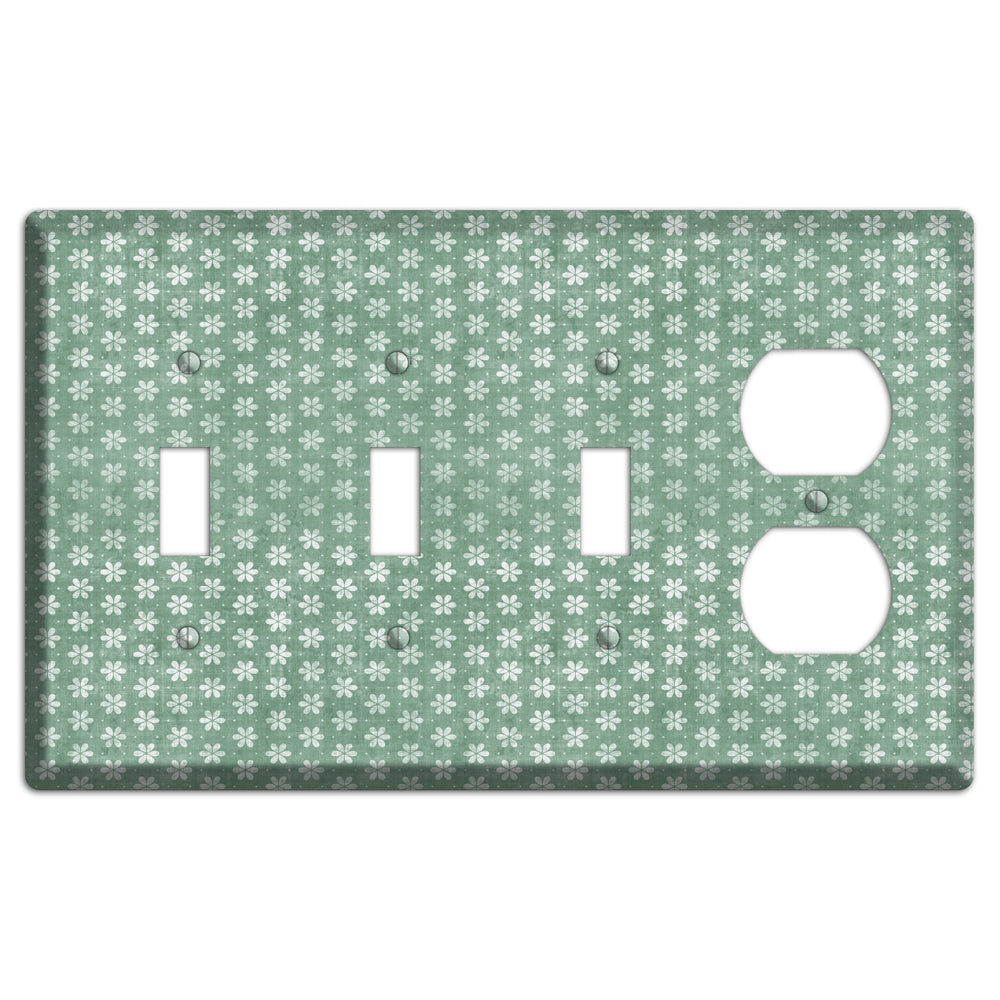 Mustard Grunge Floral Contour 3 Toggle / Duplex Wallplate