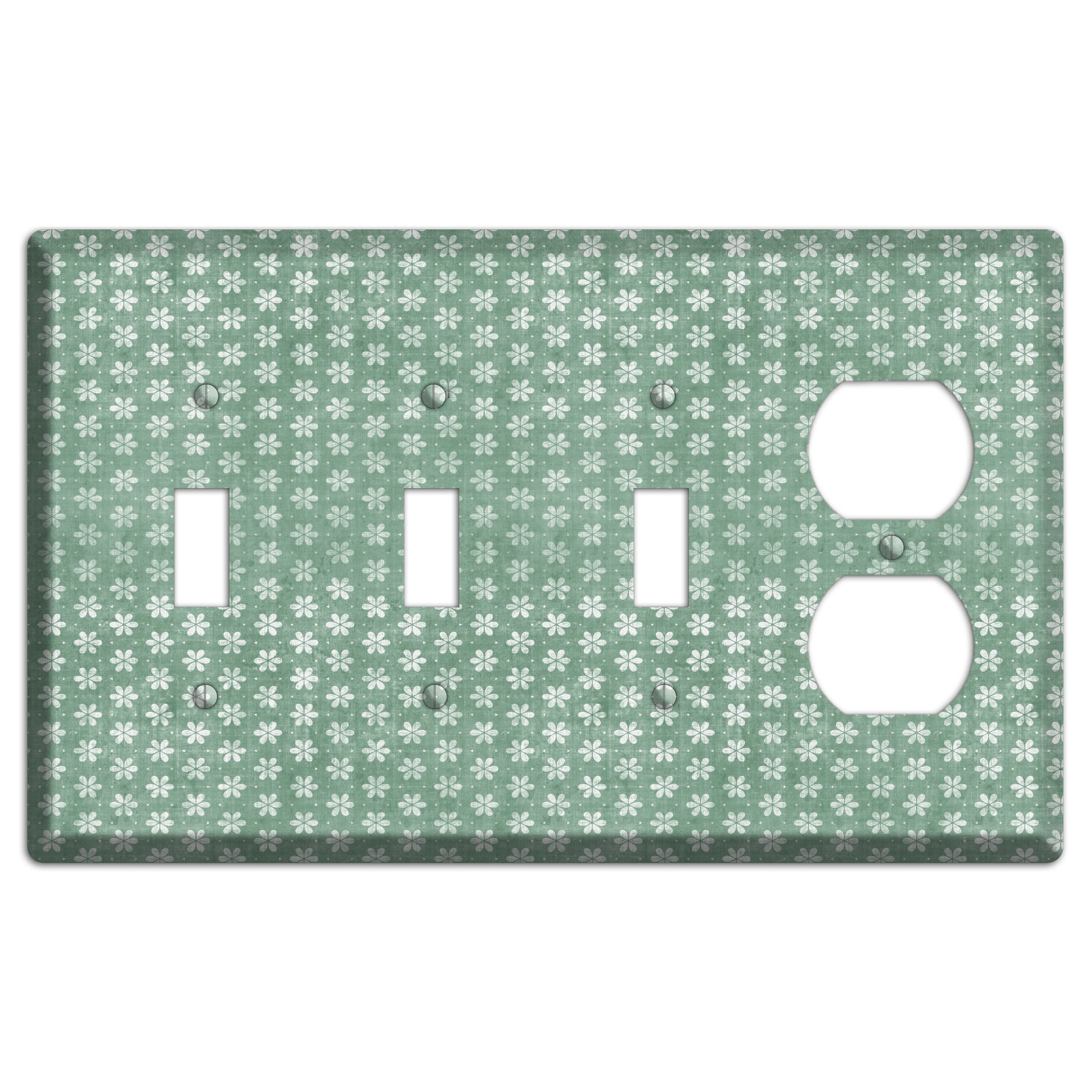 Mustard Grunge Floral Contour 3 Toggle / Duplex Wallplate