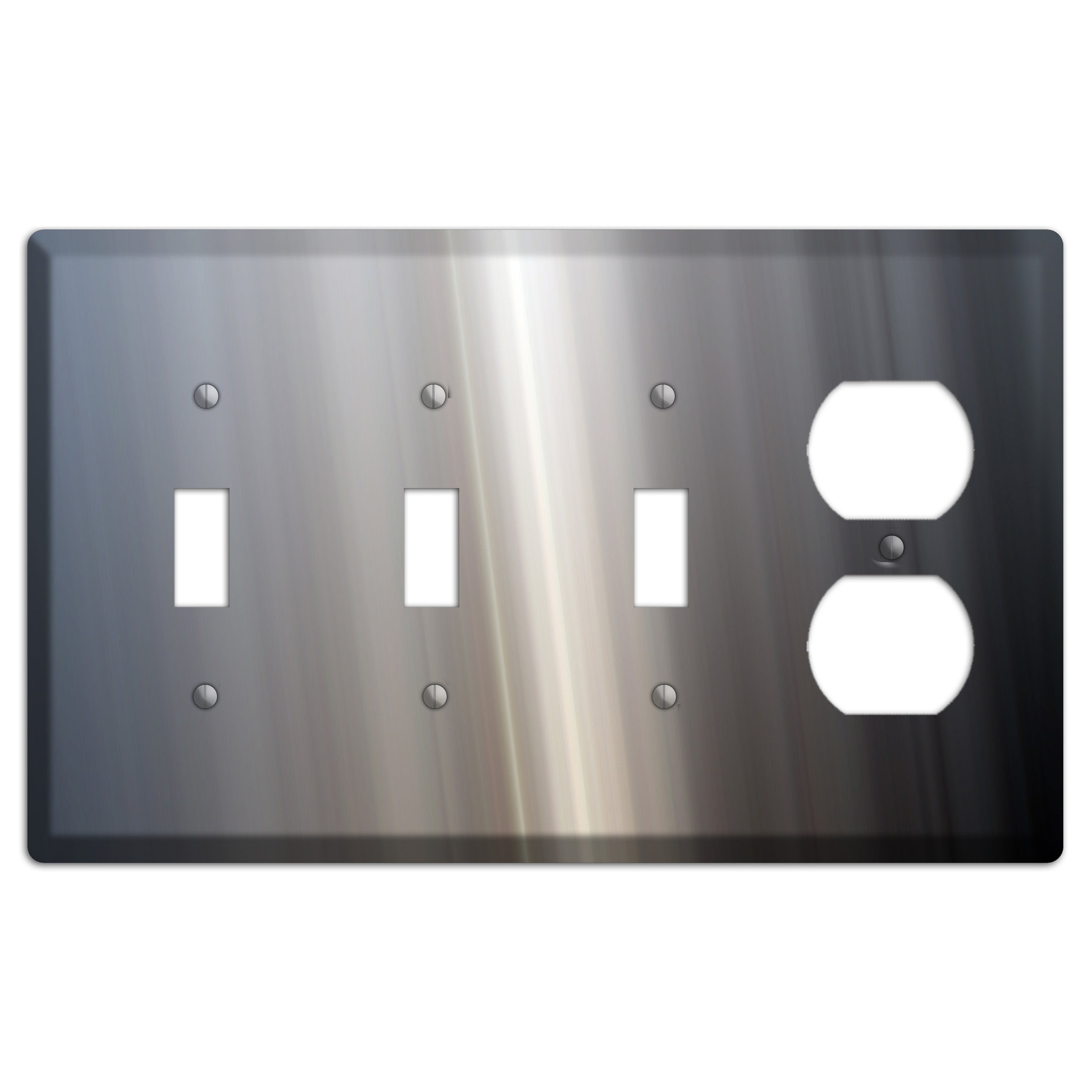 White with Blue Retro Burst 3 Toggle / Duplex Wallplate