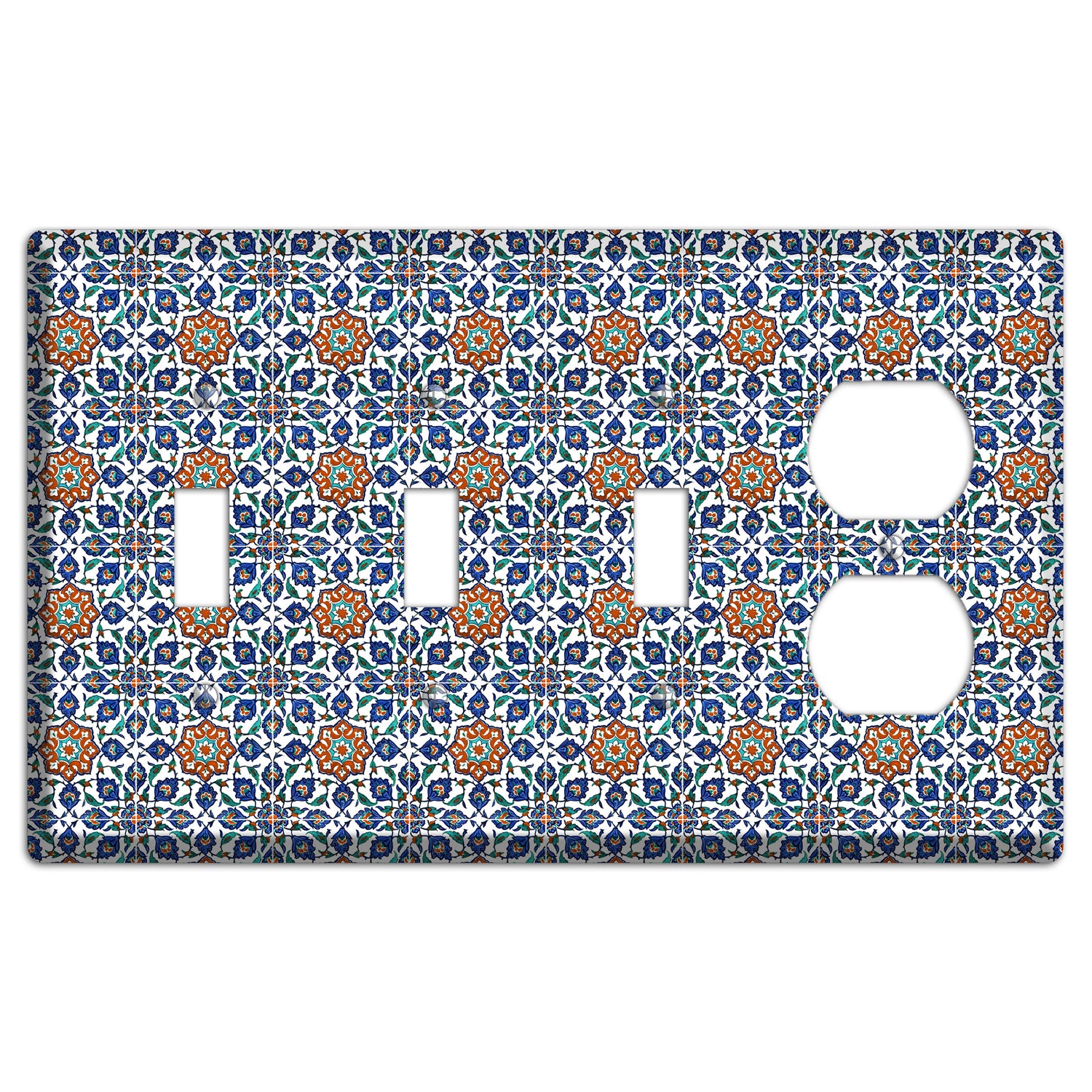 Ornate Floral Tile 3 Toggle / Duplex Wallplate