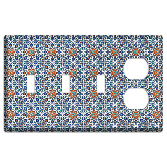 Ornate Floral Tile 3 Toggle / Duplex Wallplate