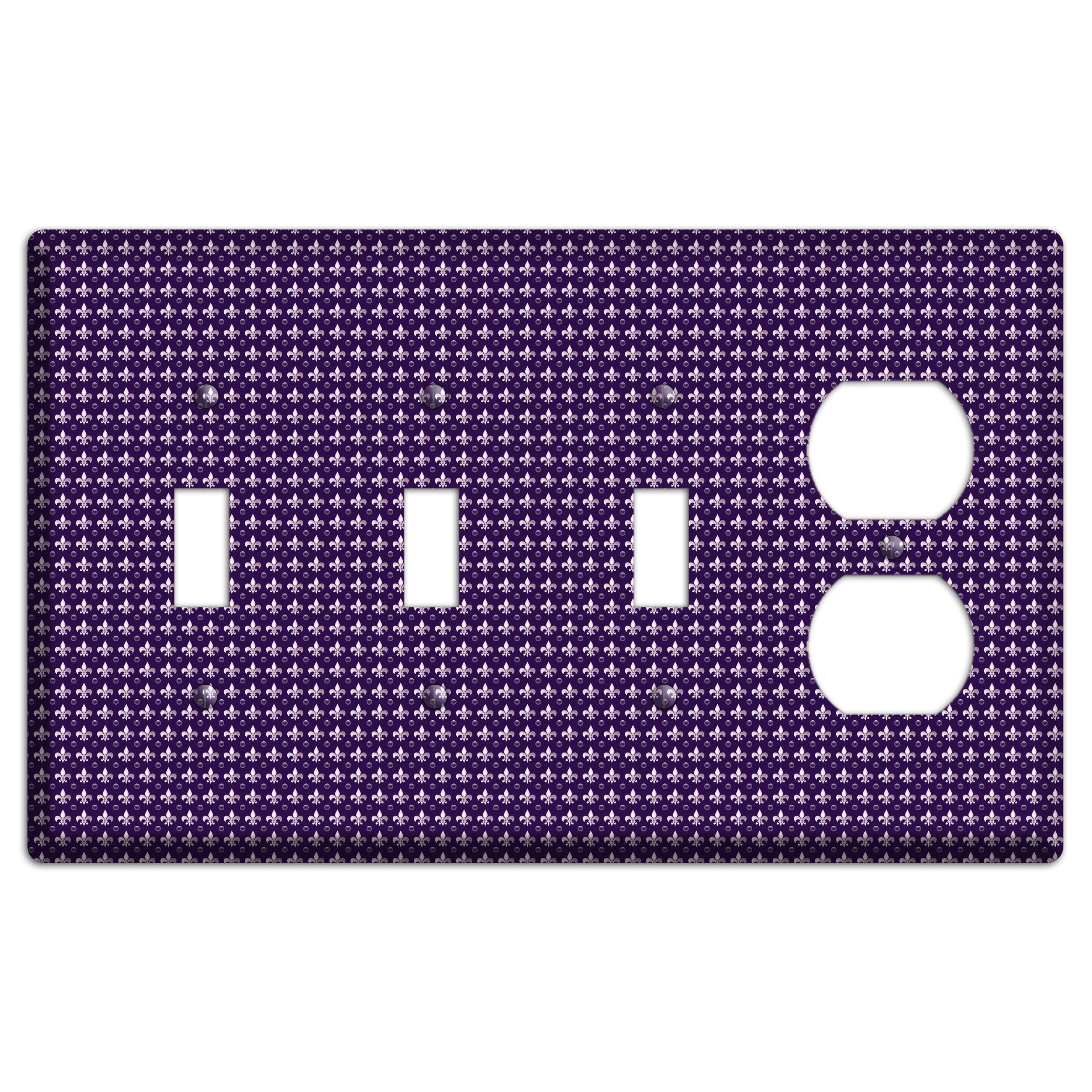 Purple Fleur de Lis 3 Toggle / Duplex Wallplate