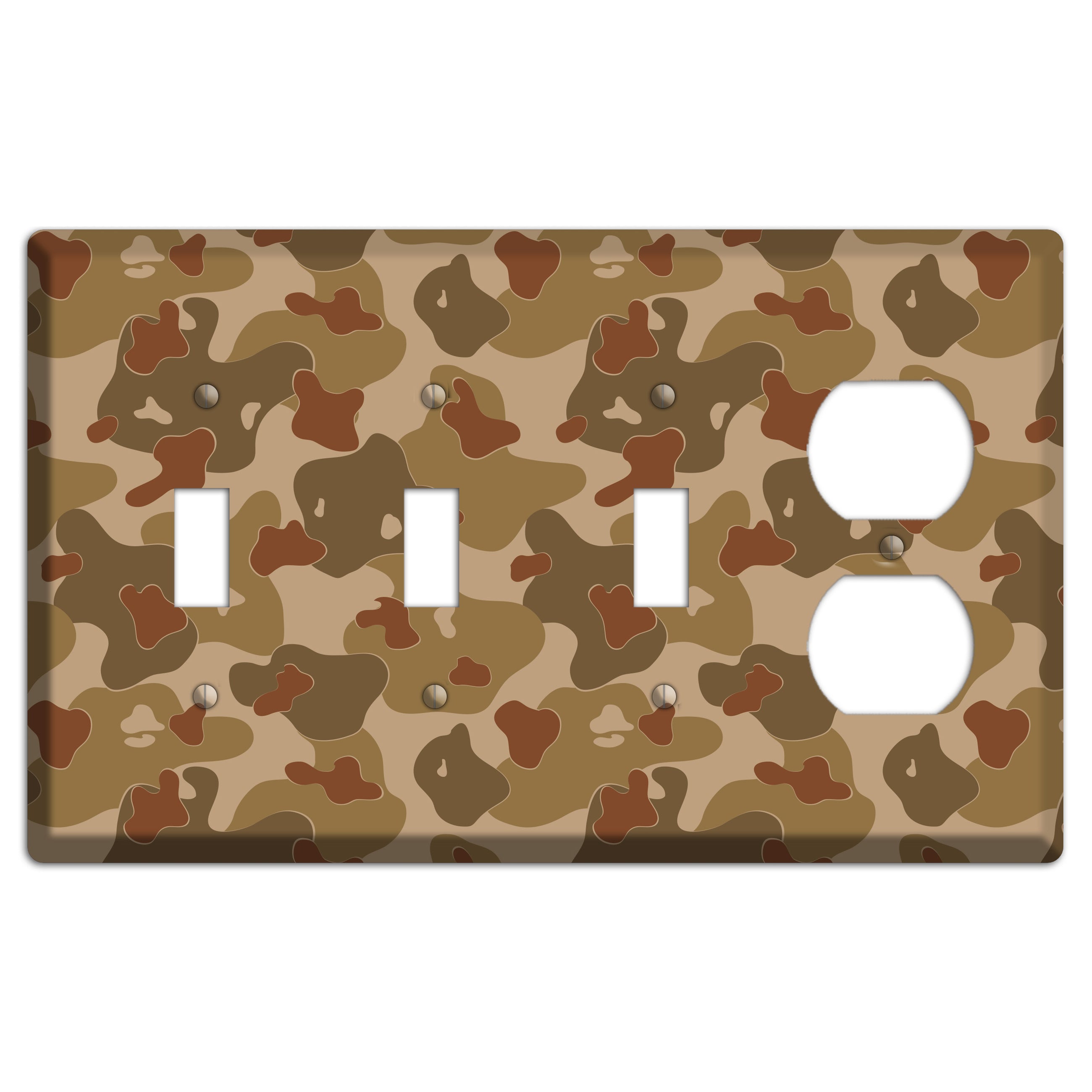 Earth Brown Camo 3 Toggle / Duplex Wallplate