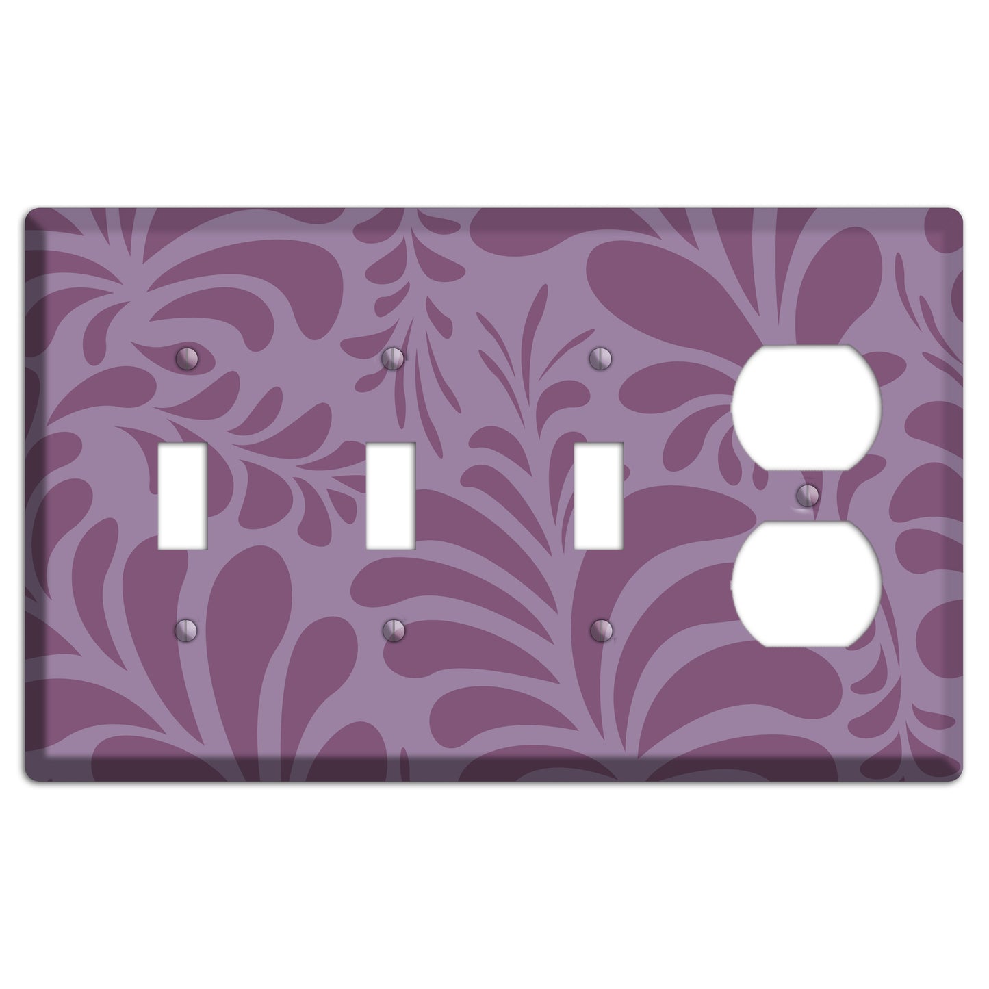 Purple Herati 3 Toggle / Duplex Wallplate