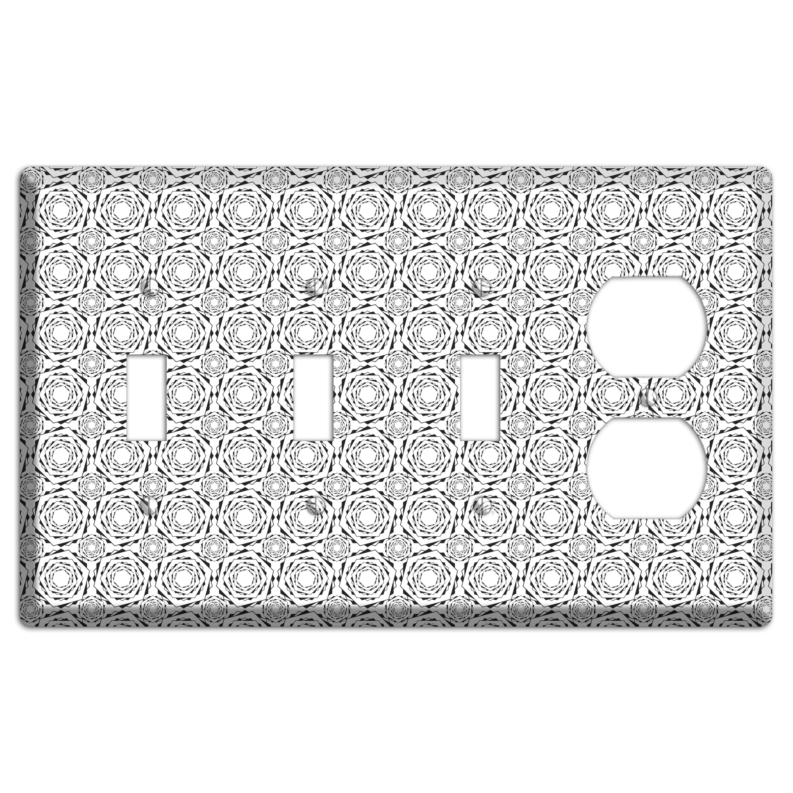 Overlay Hexagon Rotation Repeat 2 3 Toggle / Duplex Wallplate