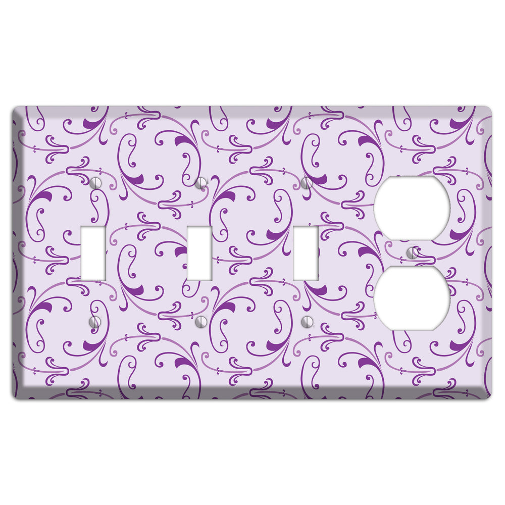 Lilac Victorian Sprig 3 Toggle / Duplex Wallplate