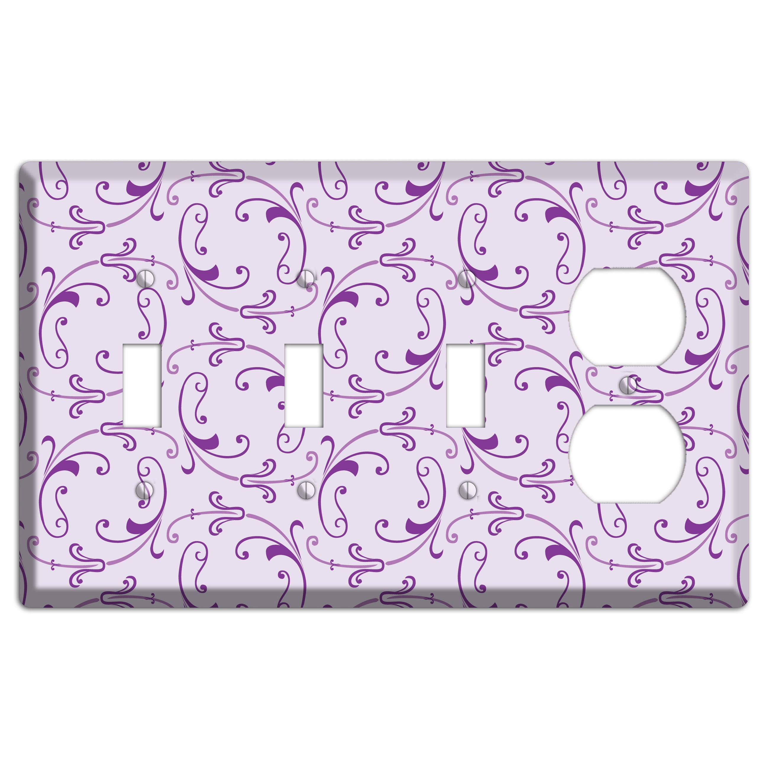 Lilac Victorian Sprig 3 Toggle / Duplex Wallplate