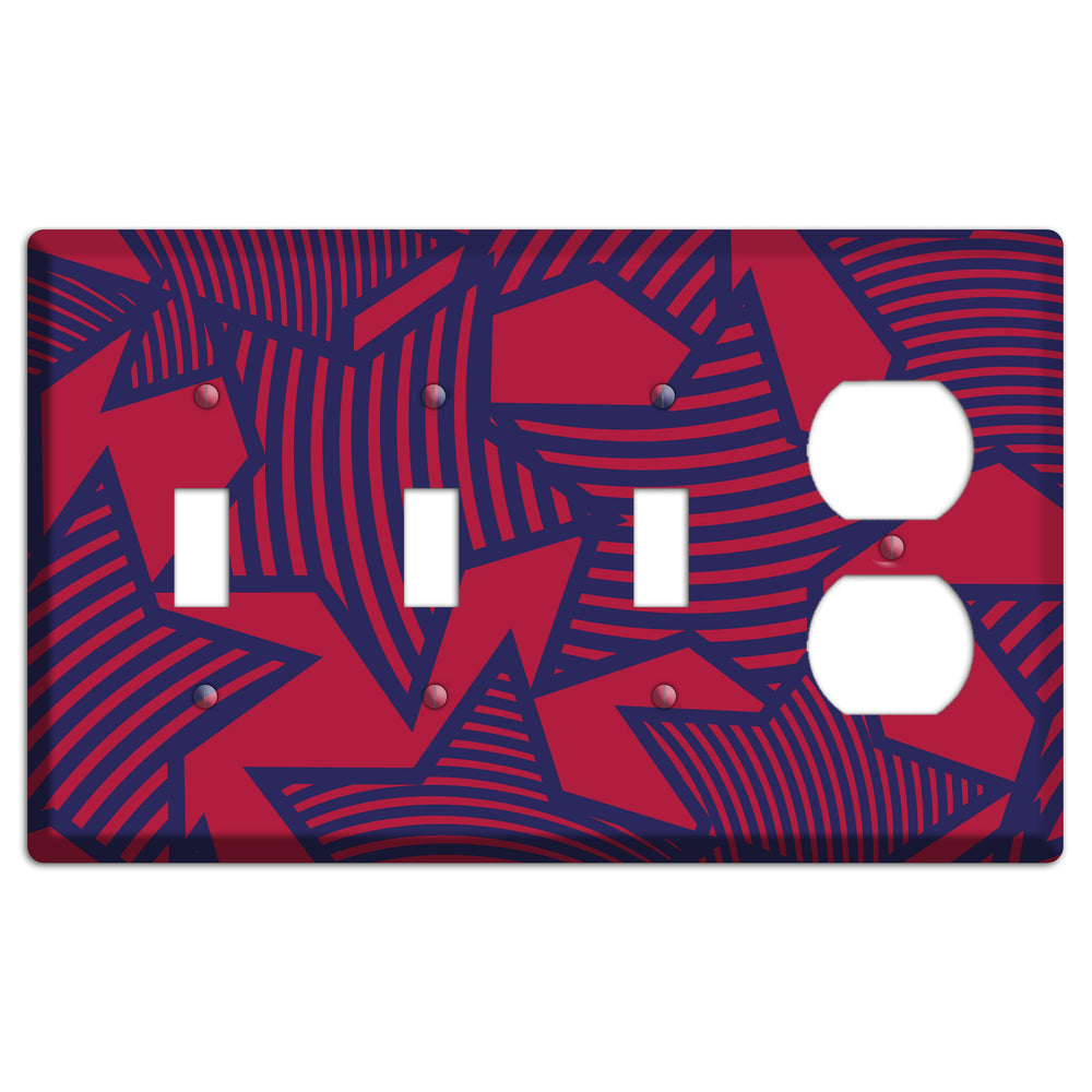 Red with Large Blue Stars 3 Toggle / Duplex Wallplate
