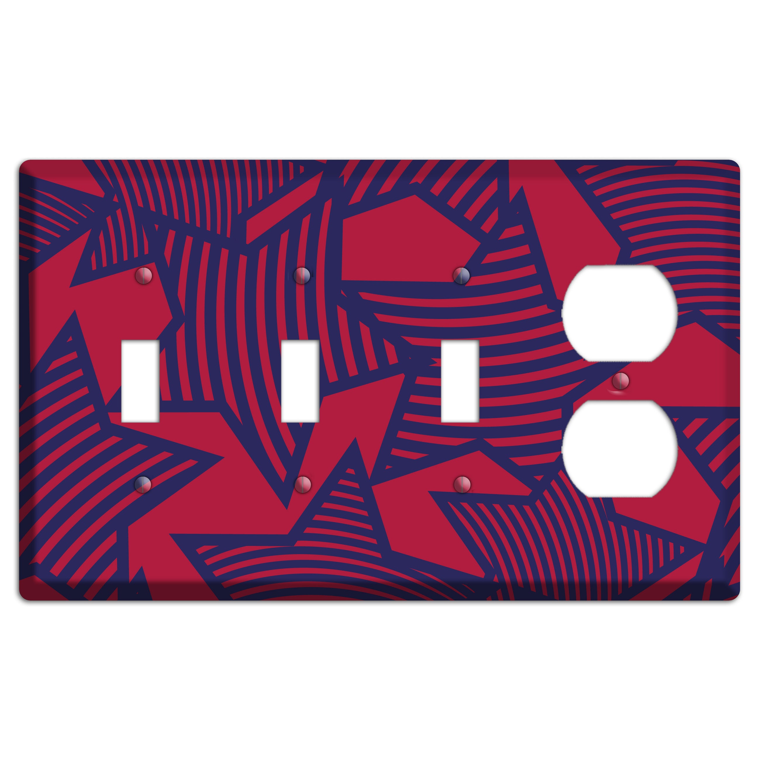 Red with Large Blue Stars 3 Toggle / Duplex Wallplate