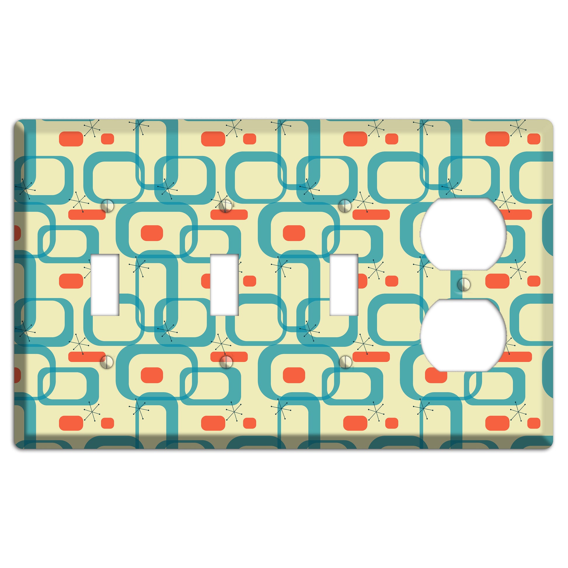 Blue and Yellow Oval 3 Toggle / Duplex Wallplate