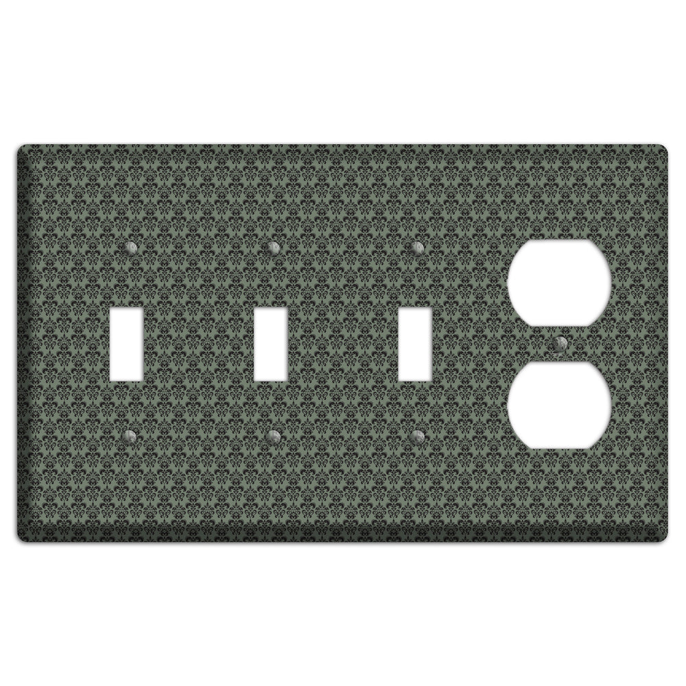 Moss Tiny Cartouche Half Drop 3 Toggle / Duplex Wallplate