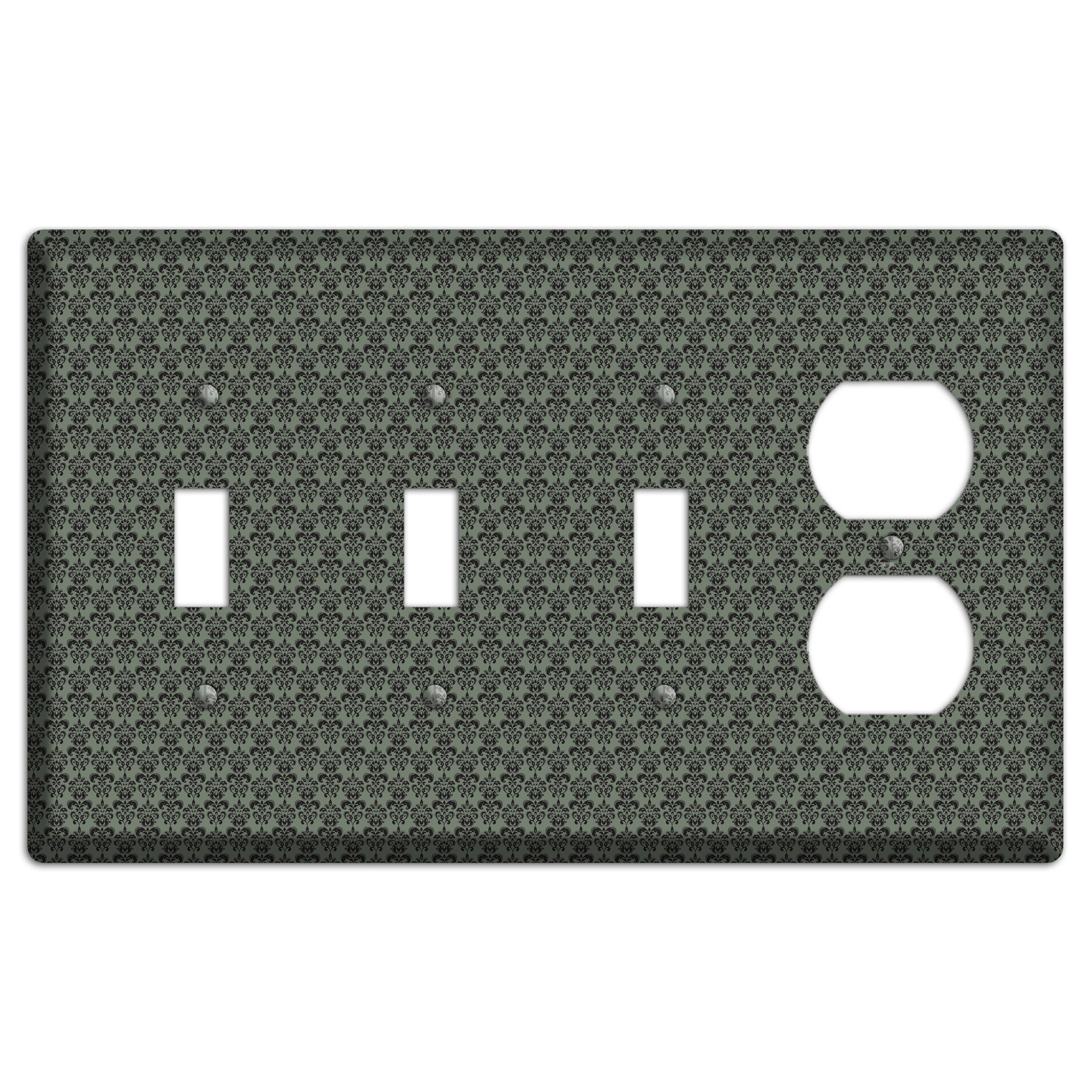 Moss Tiny Cartouche Half Drop 3 Toggle / Duplex Wallplate