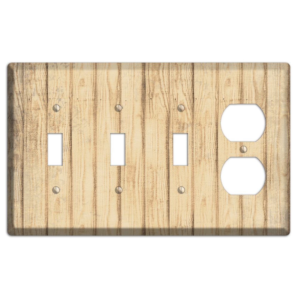 Hampton Weathered Wood 3 Toggle / Duplex Wallplate