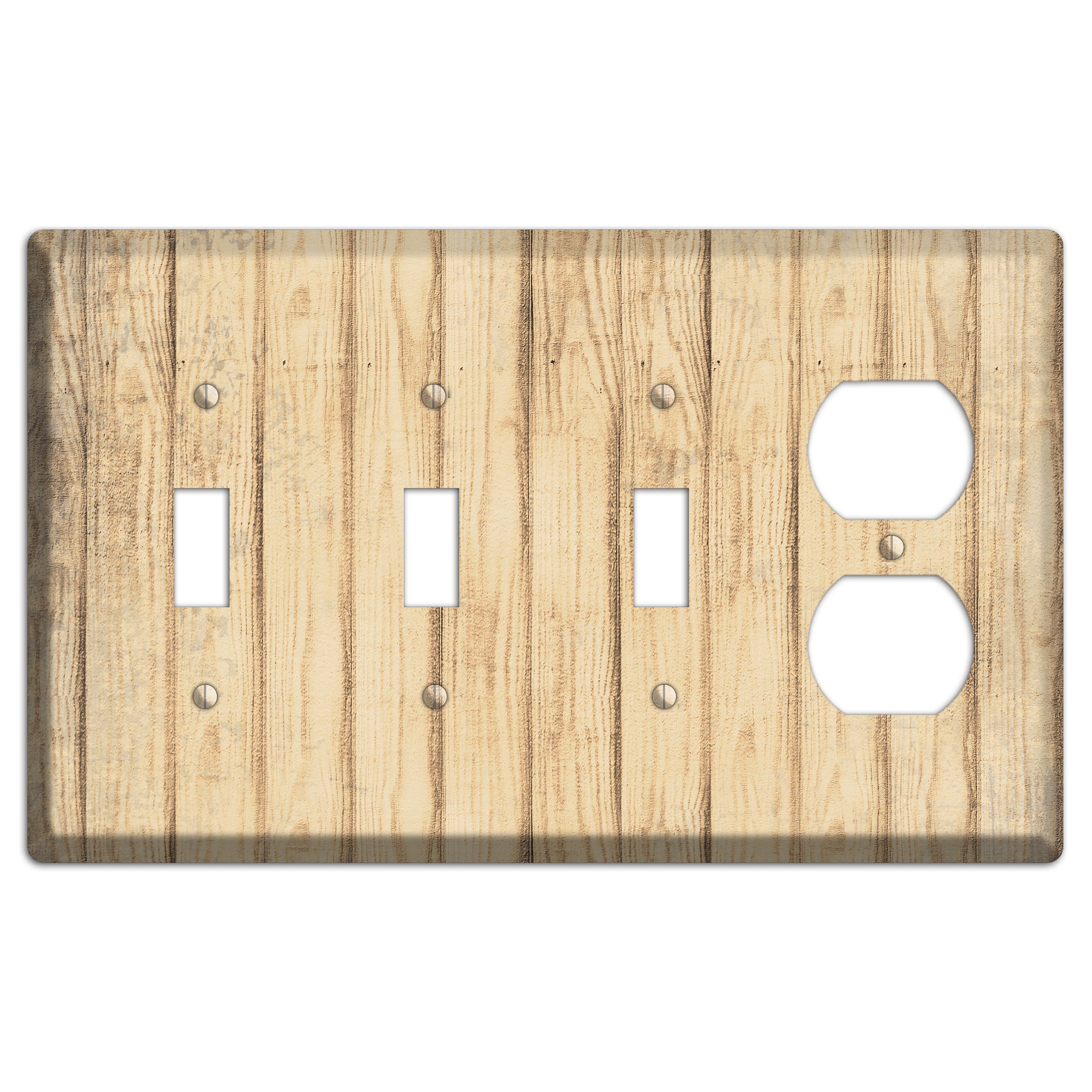 Hampton Weathered Wood 3 Toggle / Duplex Wallplate