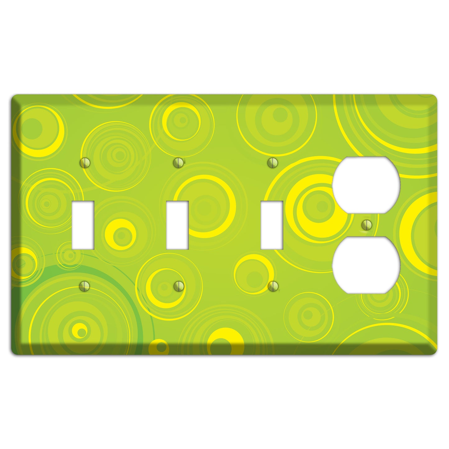Green-yellow Circles 3 Toggle / Duplex Wallplate