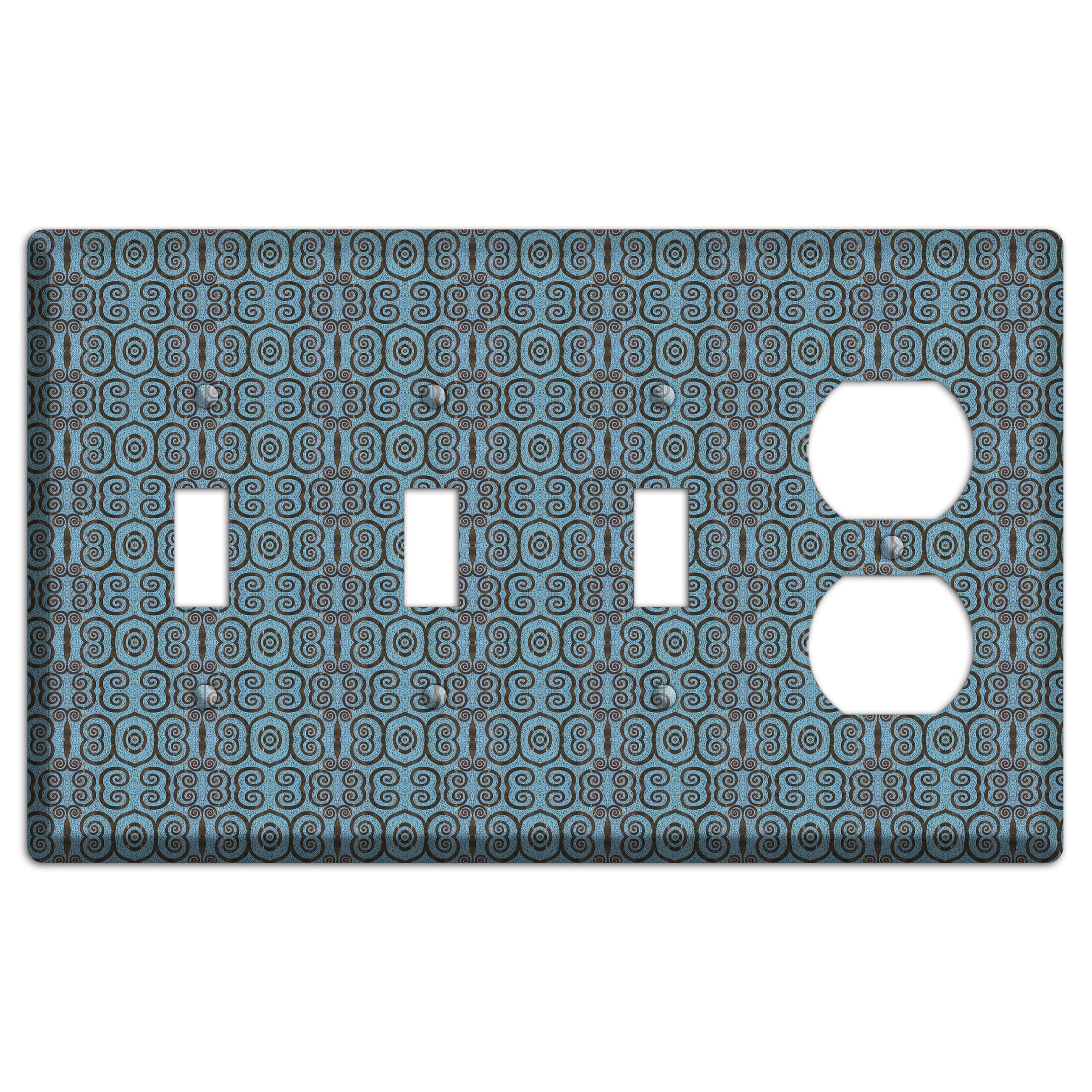 Blue Tapestry 3 Toggle / Duplex Wallplate