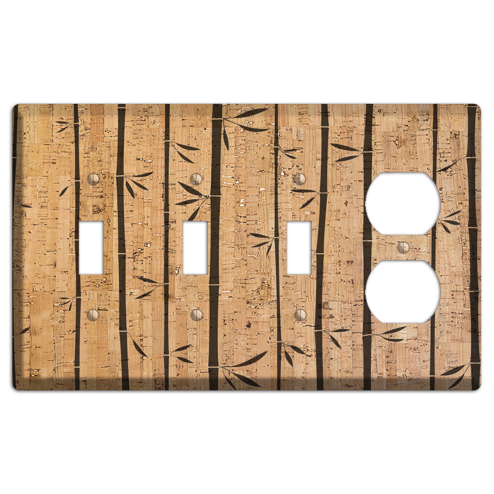 Bamboo Cork 3 Toggle / Duplex Wallplate